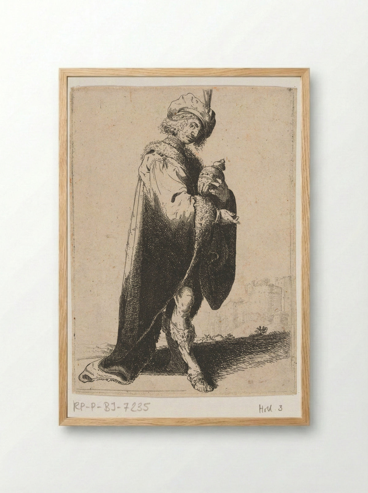 Staande koning met wierookvat - Jacob Duck - Framed Print Wood