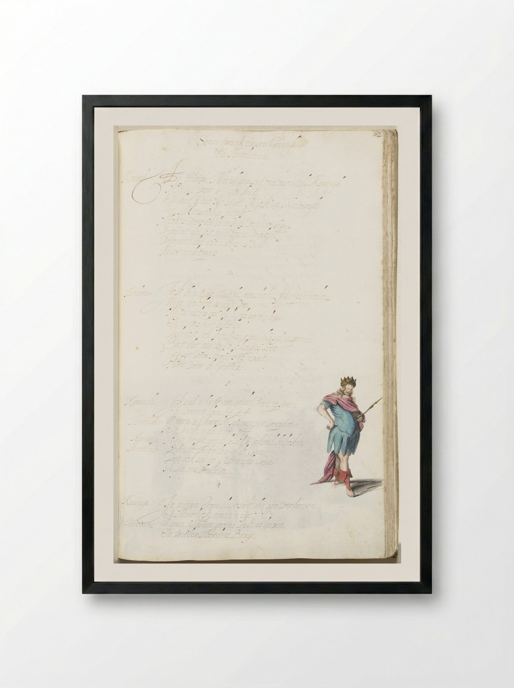 Staande koning - Gesina ter Borch - Framed Print Black