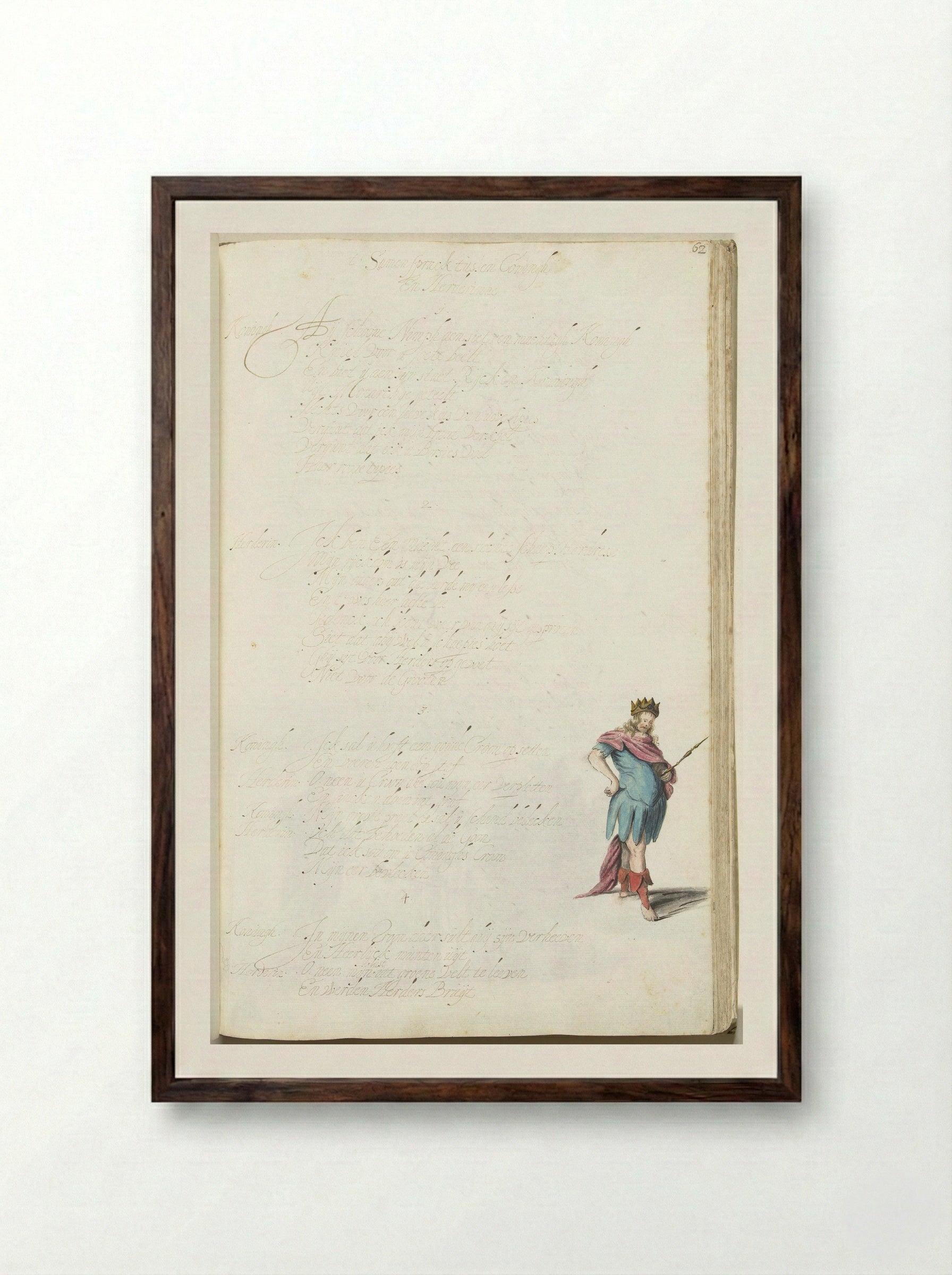 Staande koning - Gesina ter Borch - Framed Print Dark Wood