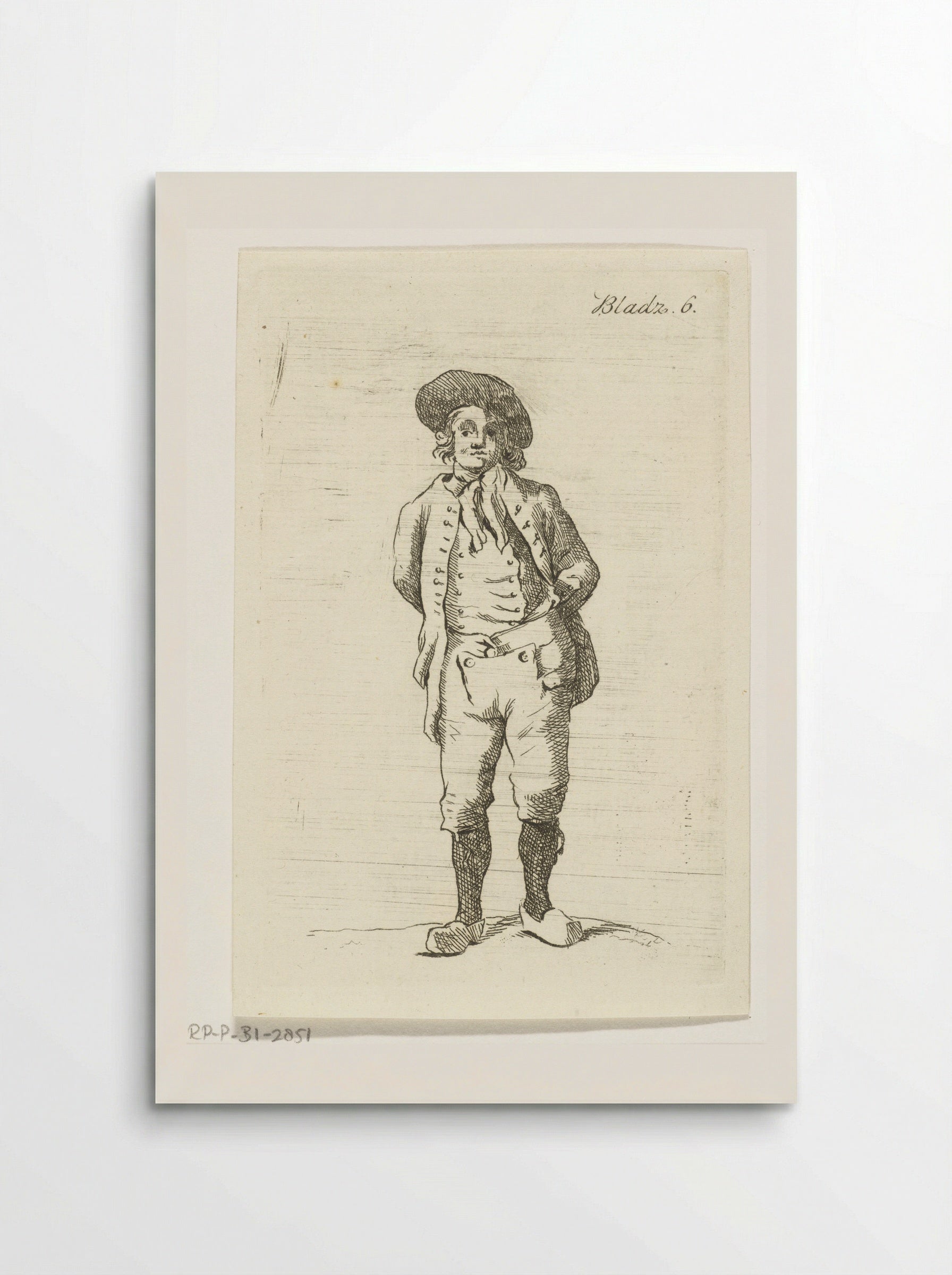 Staande man met klompen aan - Anthonie van den Bos - Poster