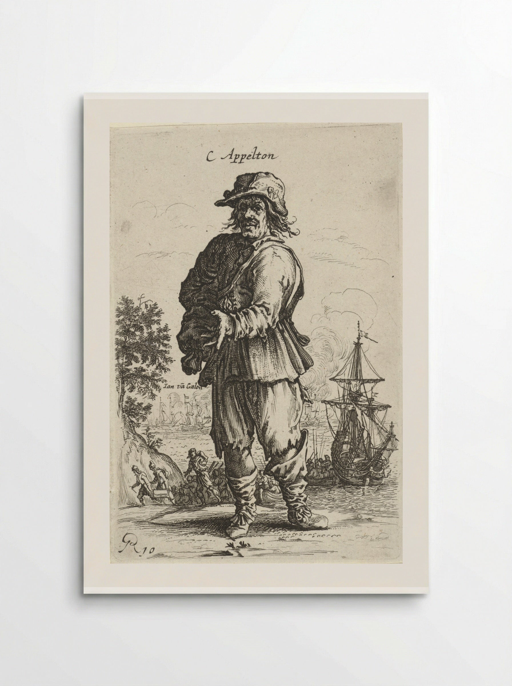 Staande man, wijzend met linkerhand - Salomon Savery - Poster
