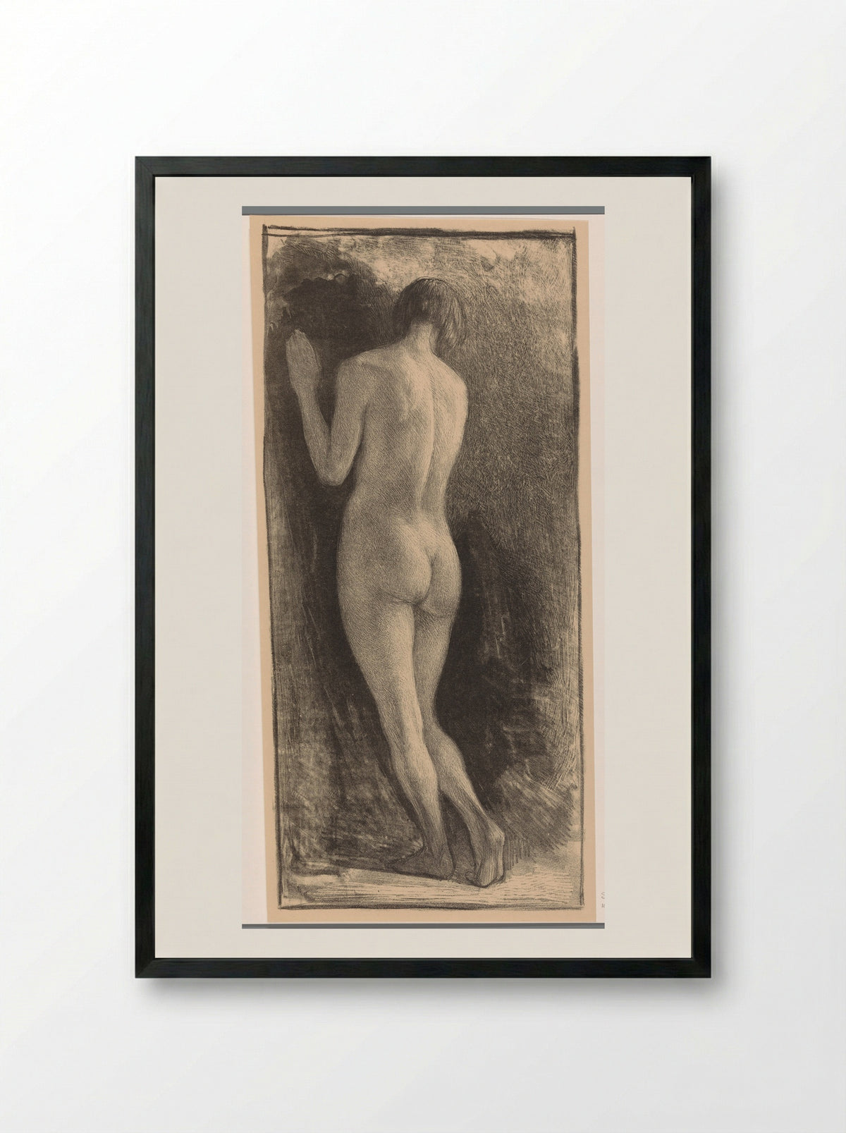 Staande naakte vrouw - Simon Moulijn - Framed Print Black