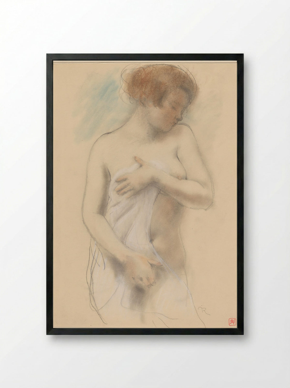 Staande naakte vrouw - Armand Rassenfosse - Framed Print Black