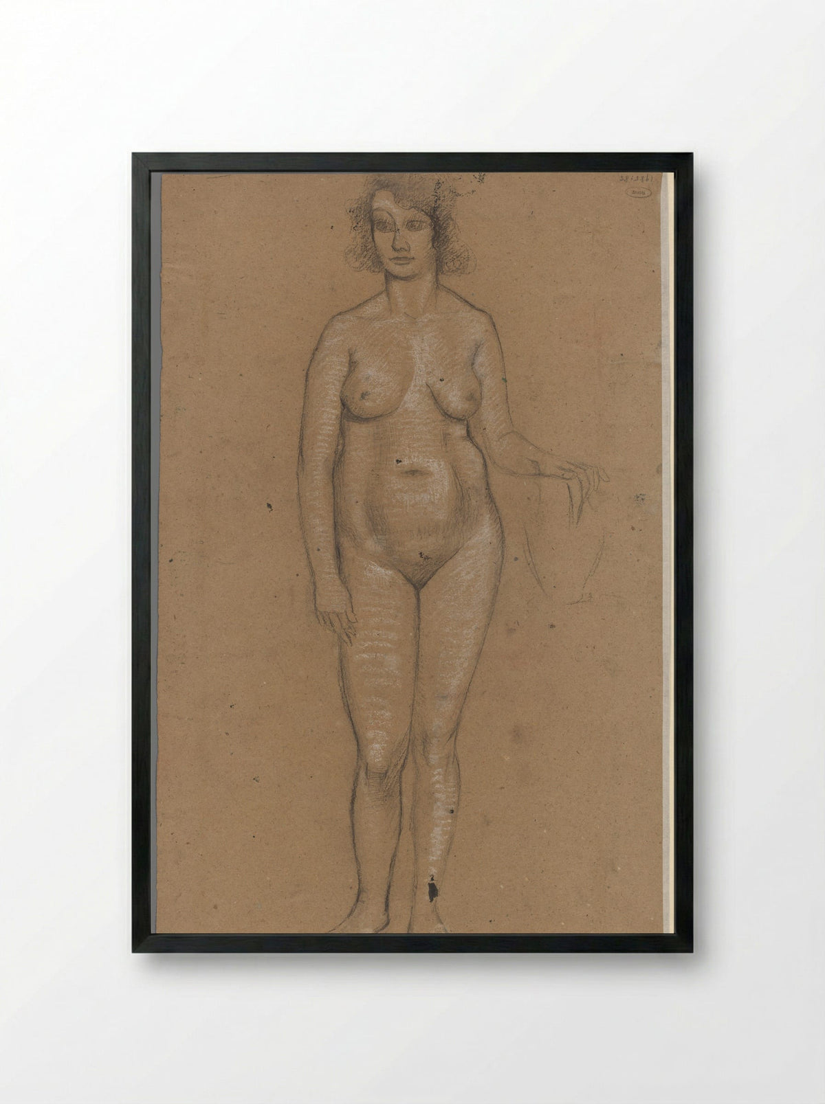 Staande naakte vrouw - Roelf Gerbrands - Framed Print Black