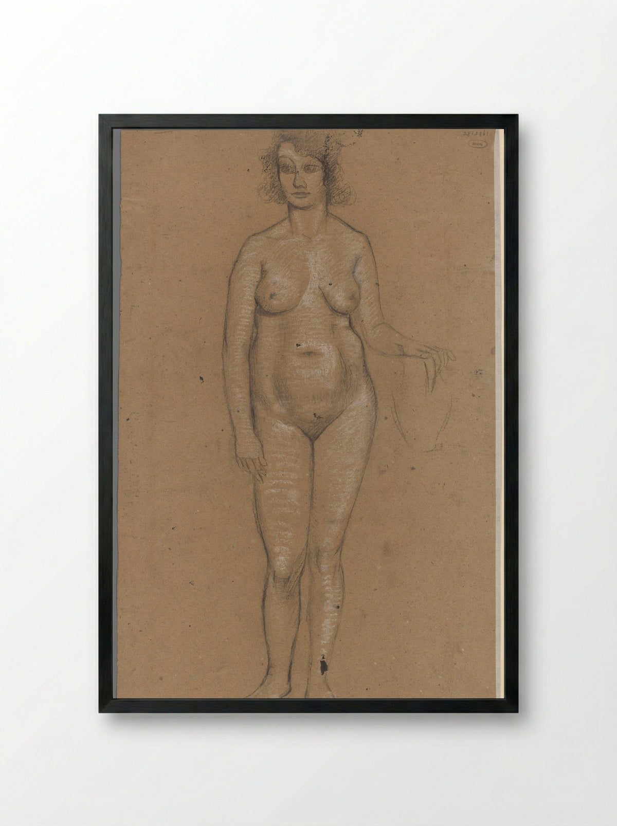 Staande naakte vrouw - Roelf Gerbrands - Framed Print Black