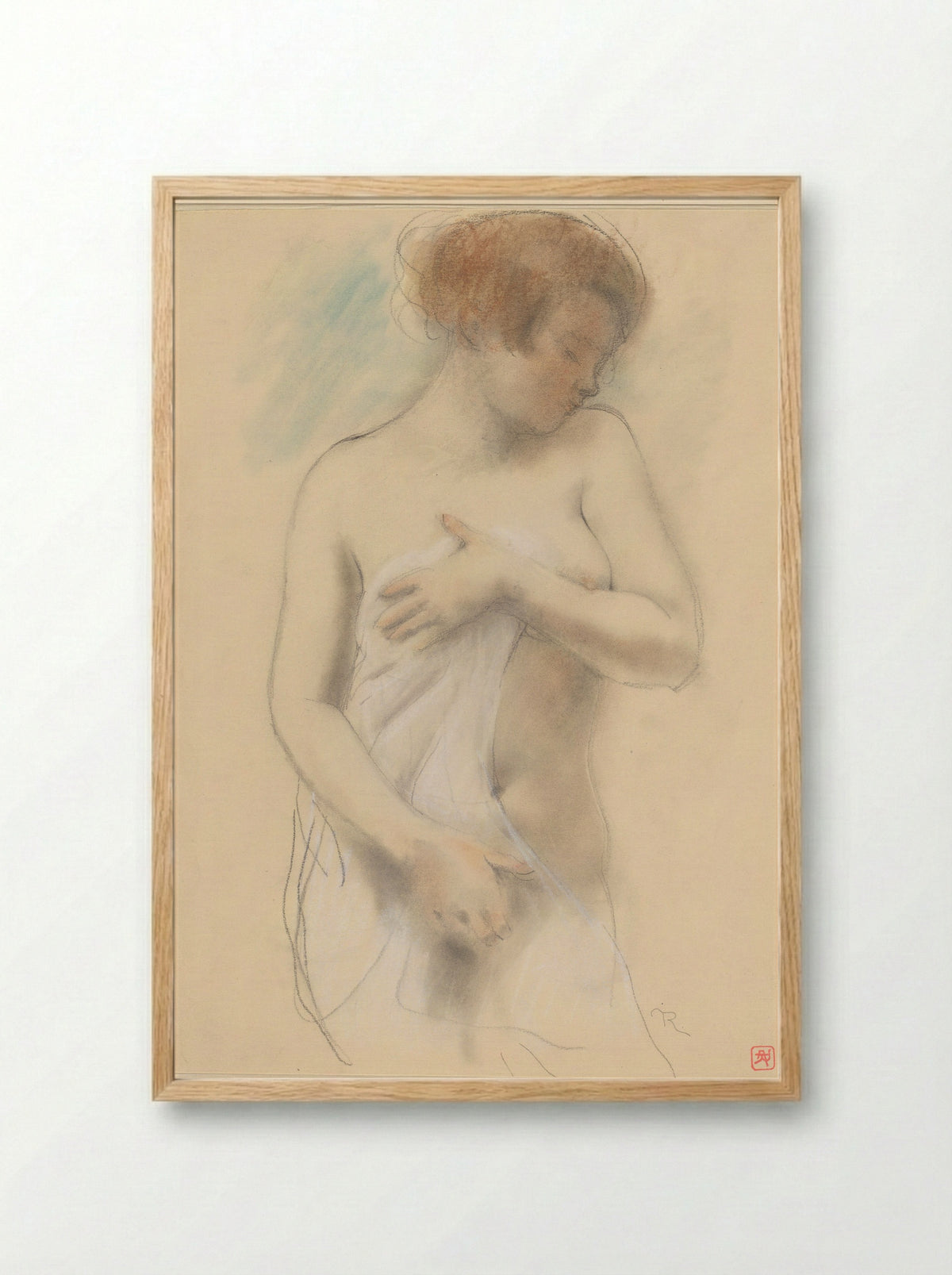 Staande naakte vrouw - Armand Rassenfosse - Framed Print Wood