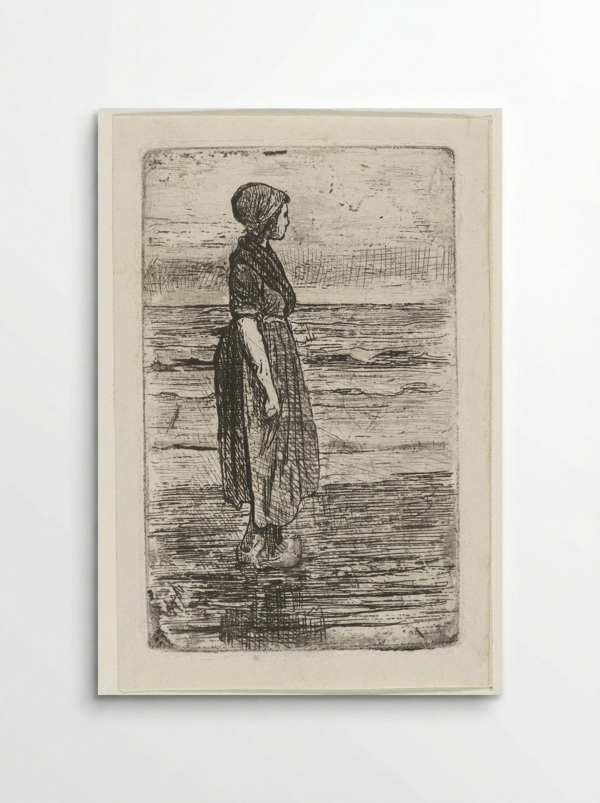 Staande vrouw op het strand - Jozef Israëls - Poster