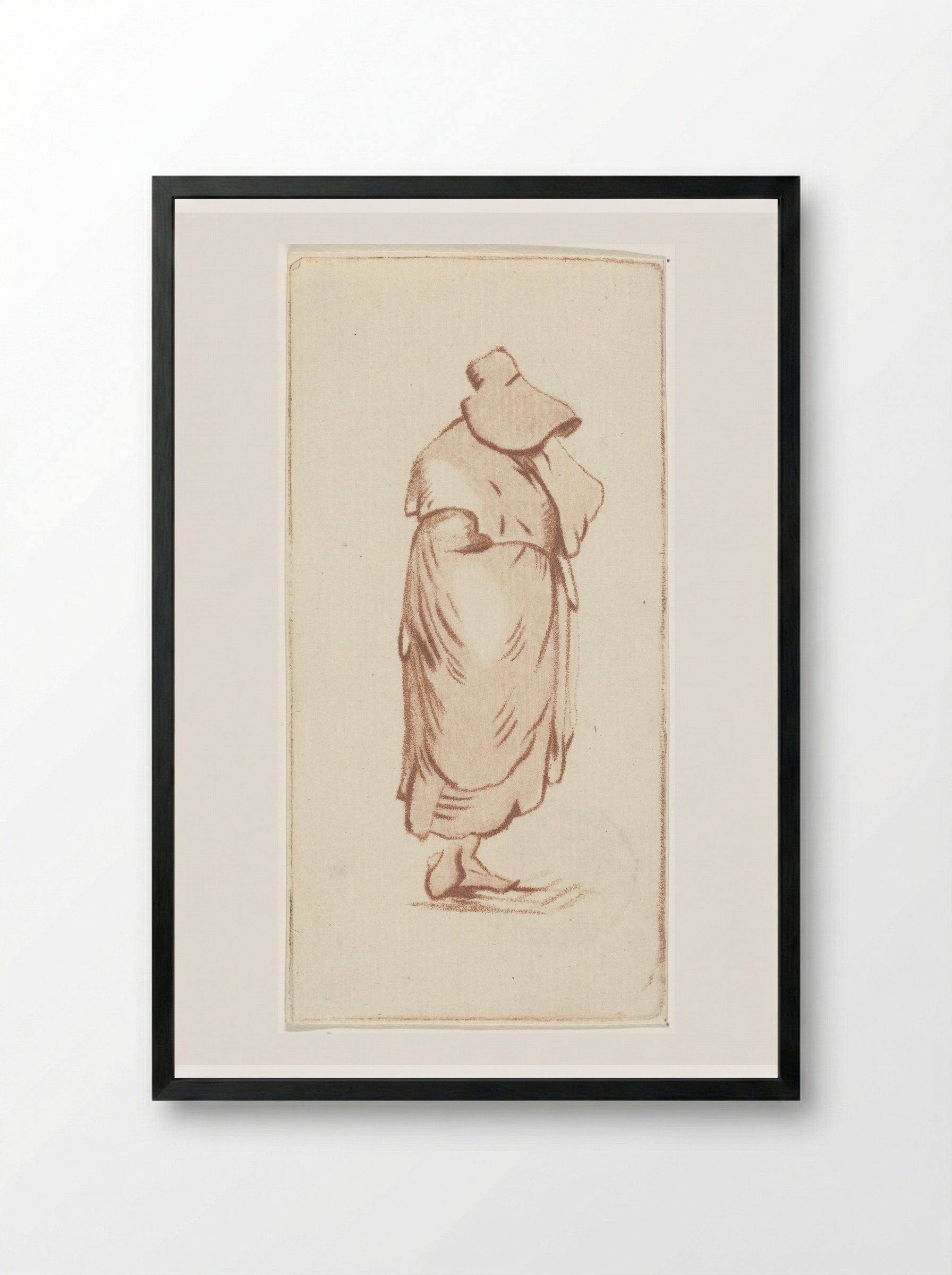 Staande vrouw - Cornelis Ploos van Amstel - Framed Print Black