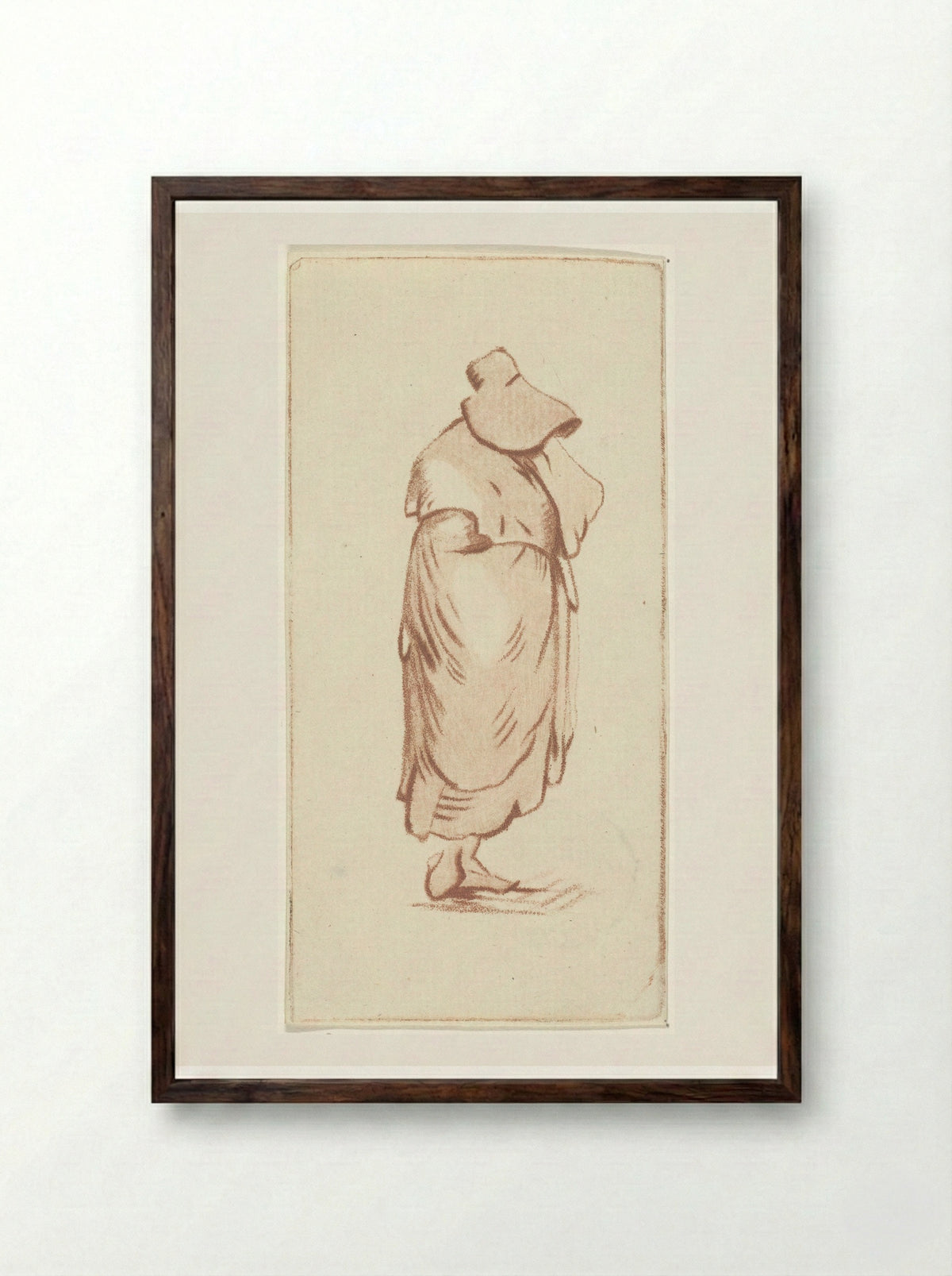 Staande vrouw - Cornelis Ploos van Amstel - Framed Print Dark Wood