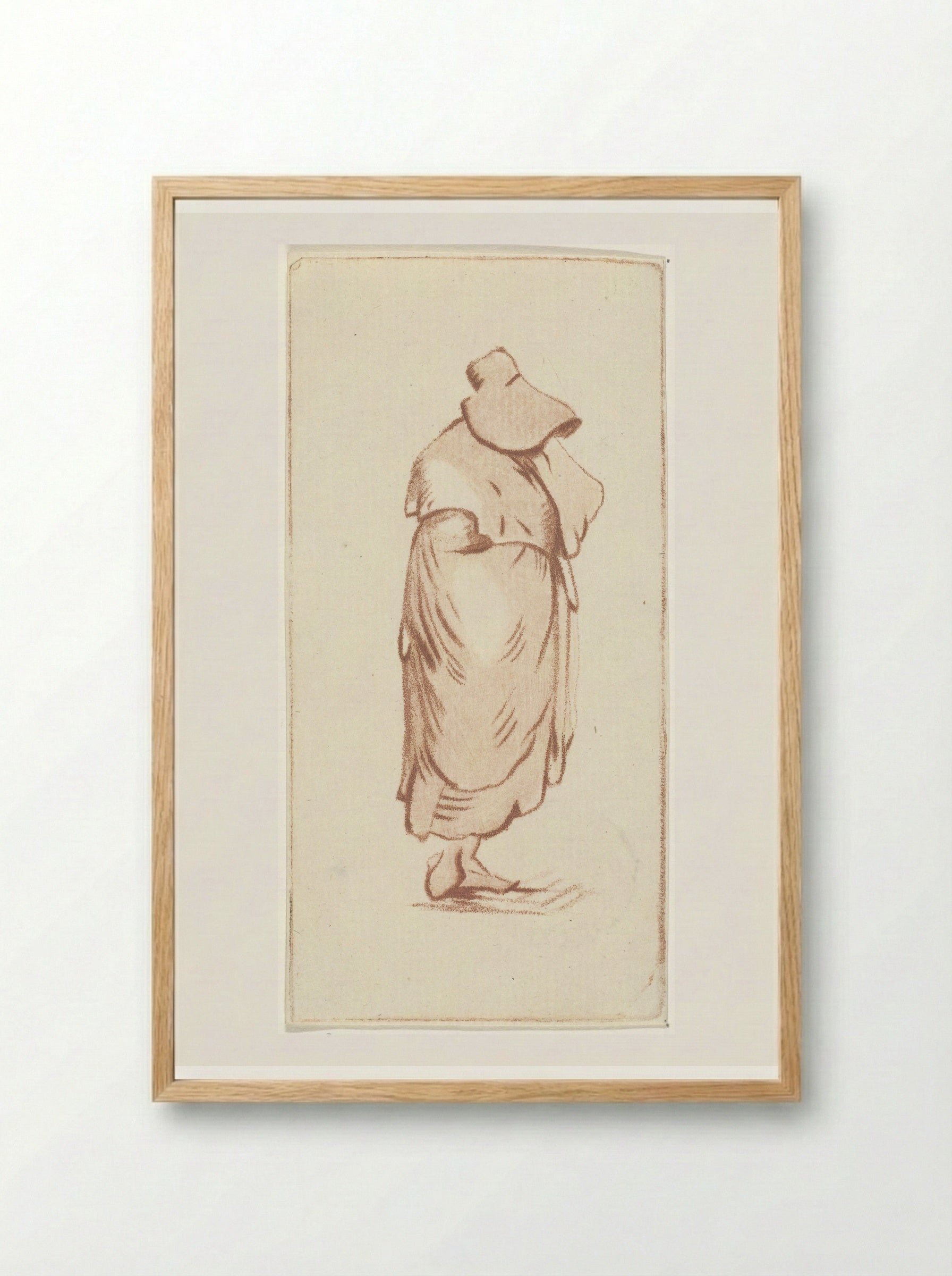 Staande vrouw - Cornelis Ploos van Amstel - Framed Print Wood