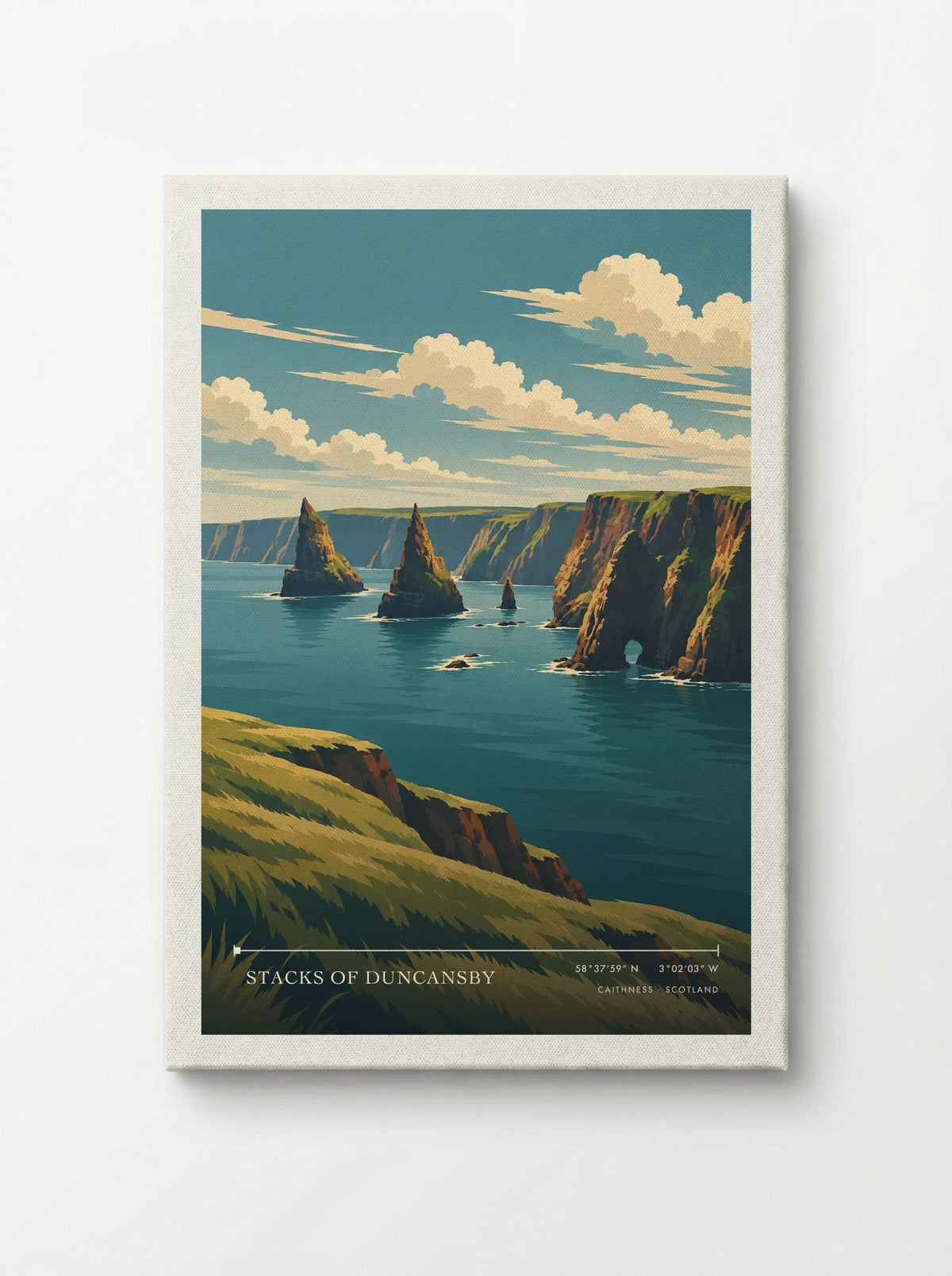 Stacks of Duncansby, Caithness | Travel Poster - Canvas