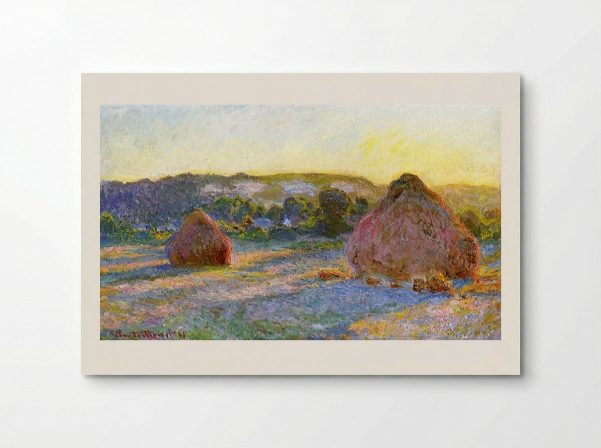Stacks of Wheat (Sunset, Snow Effect) - Claude Monet - Poster