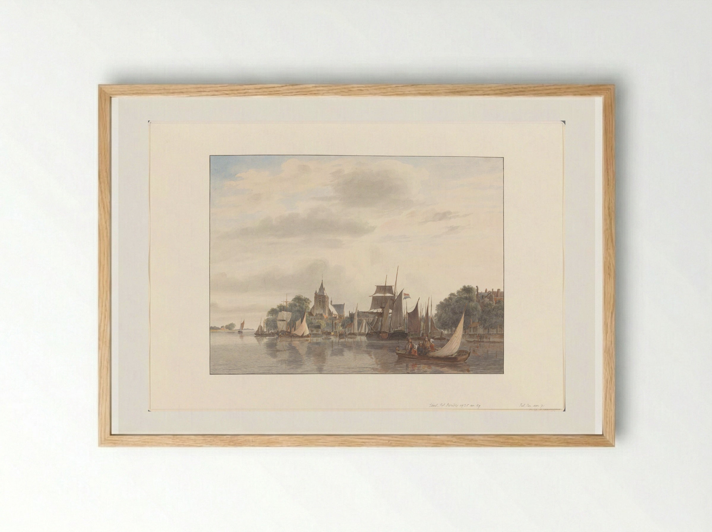 Stad aan het water - Hendrik Abraham Klinkhamer - Framed Print Wood