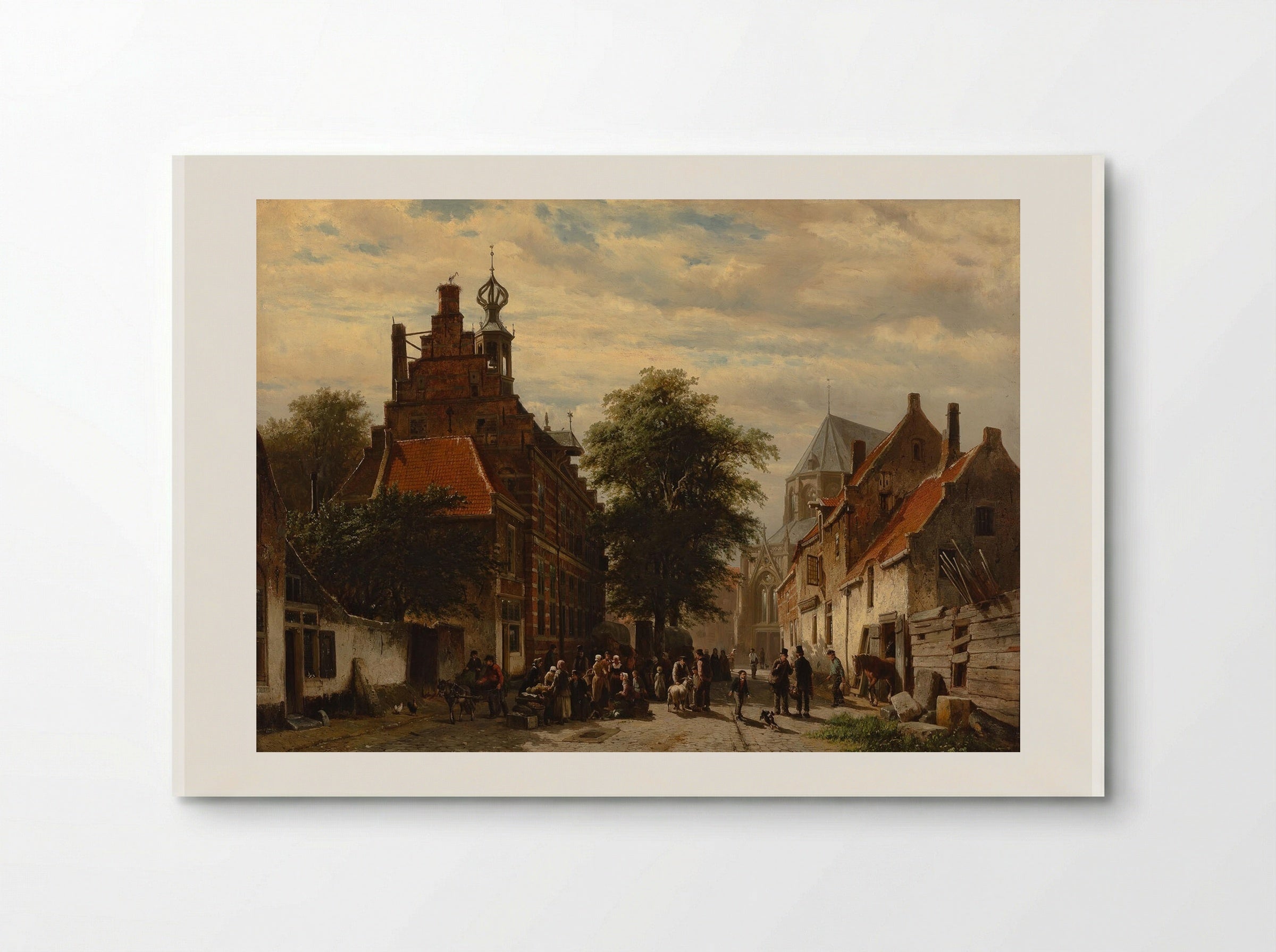 Stadhuis en Markt te Naarden - Cornelis Springer - Poster