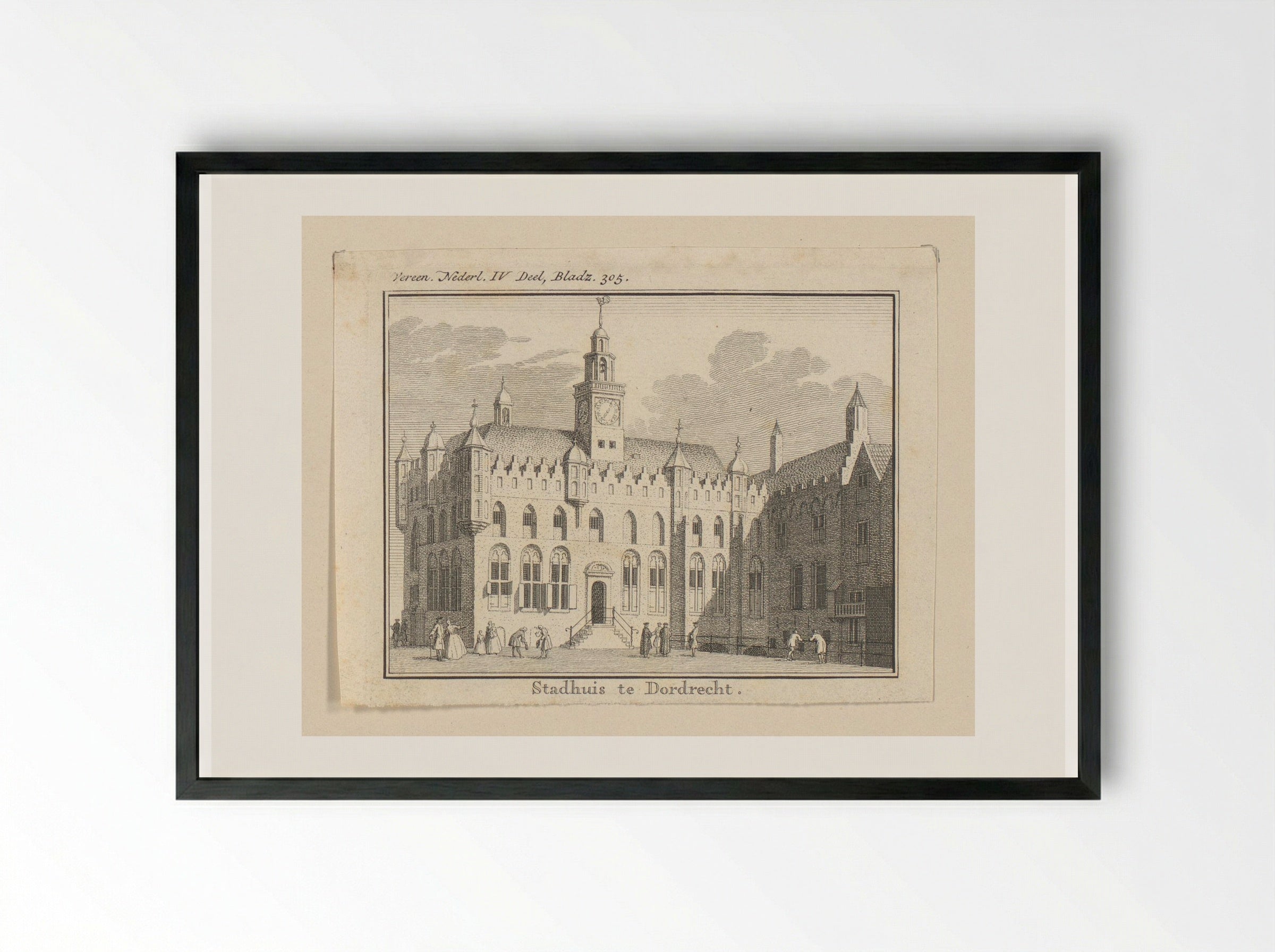 Stadhuis te Dordrecht - Jan Caspar Philips - Framed Print Black