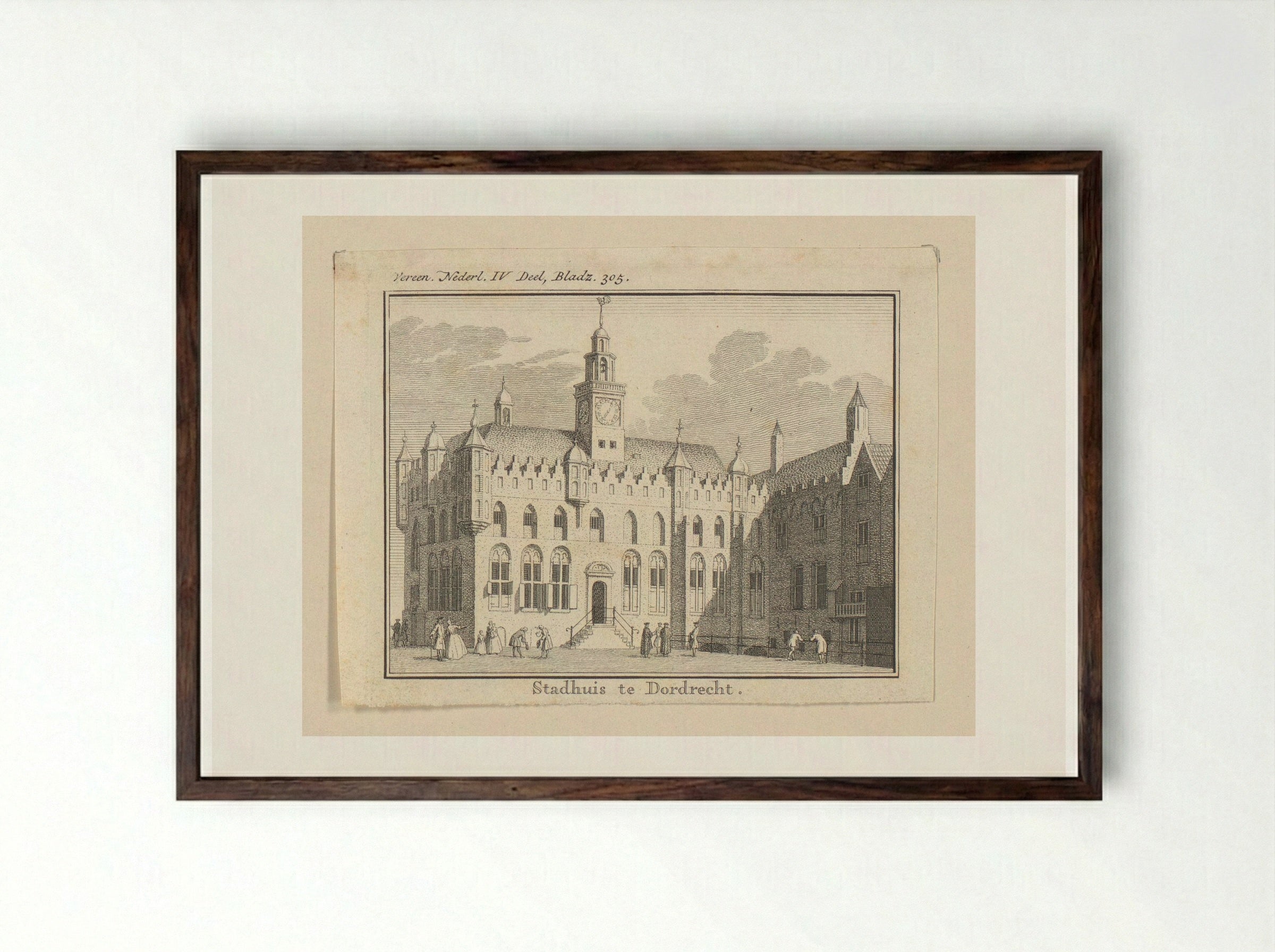 Stadhuis te Dordrecht - Jan Caspar Philips - Framed Print Dark Wood