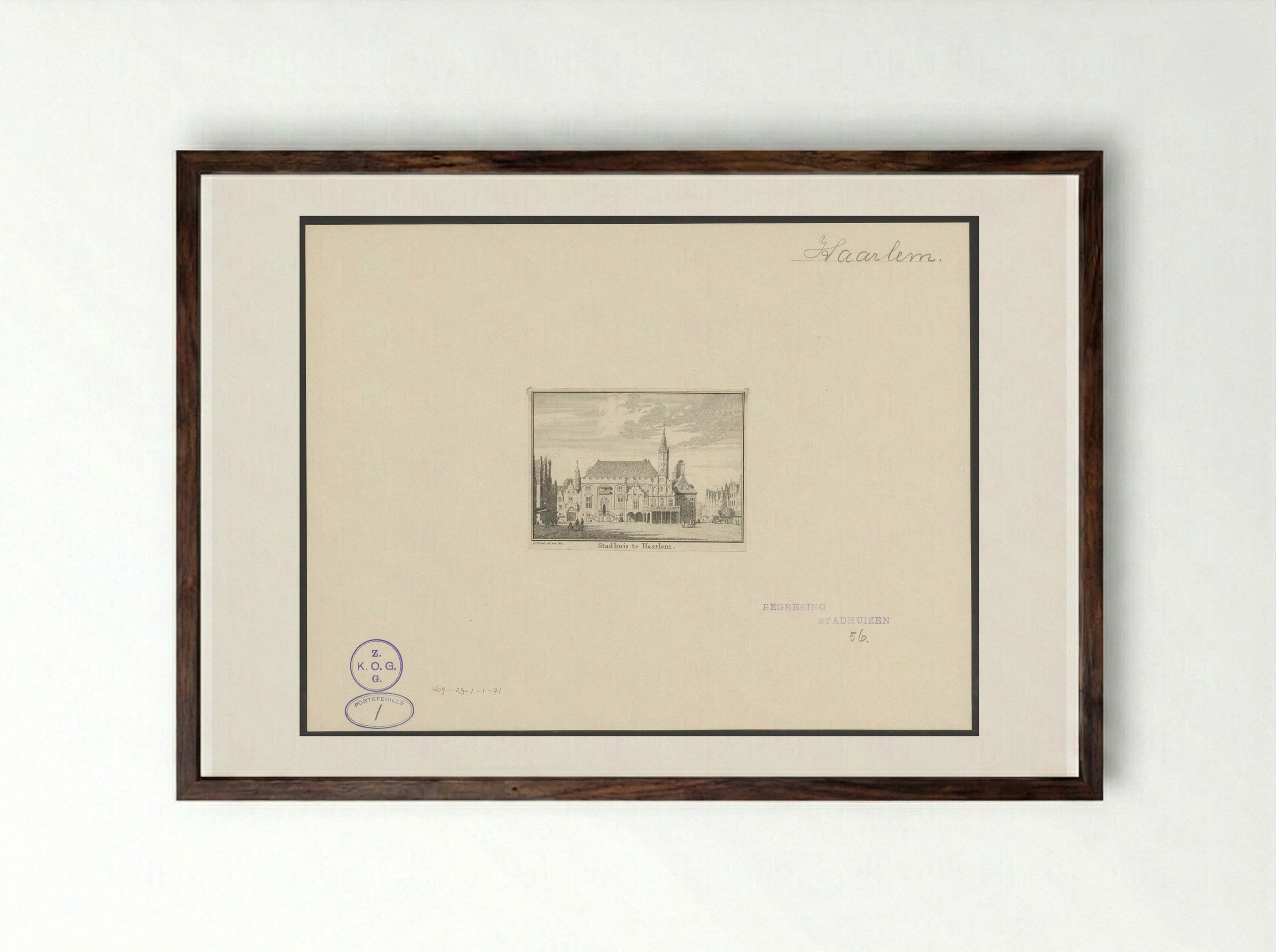 Stadhuis te Haarlem - Jan Caspar Philips - Framed Print Dark Wood