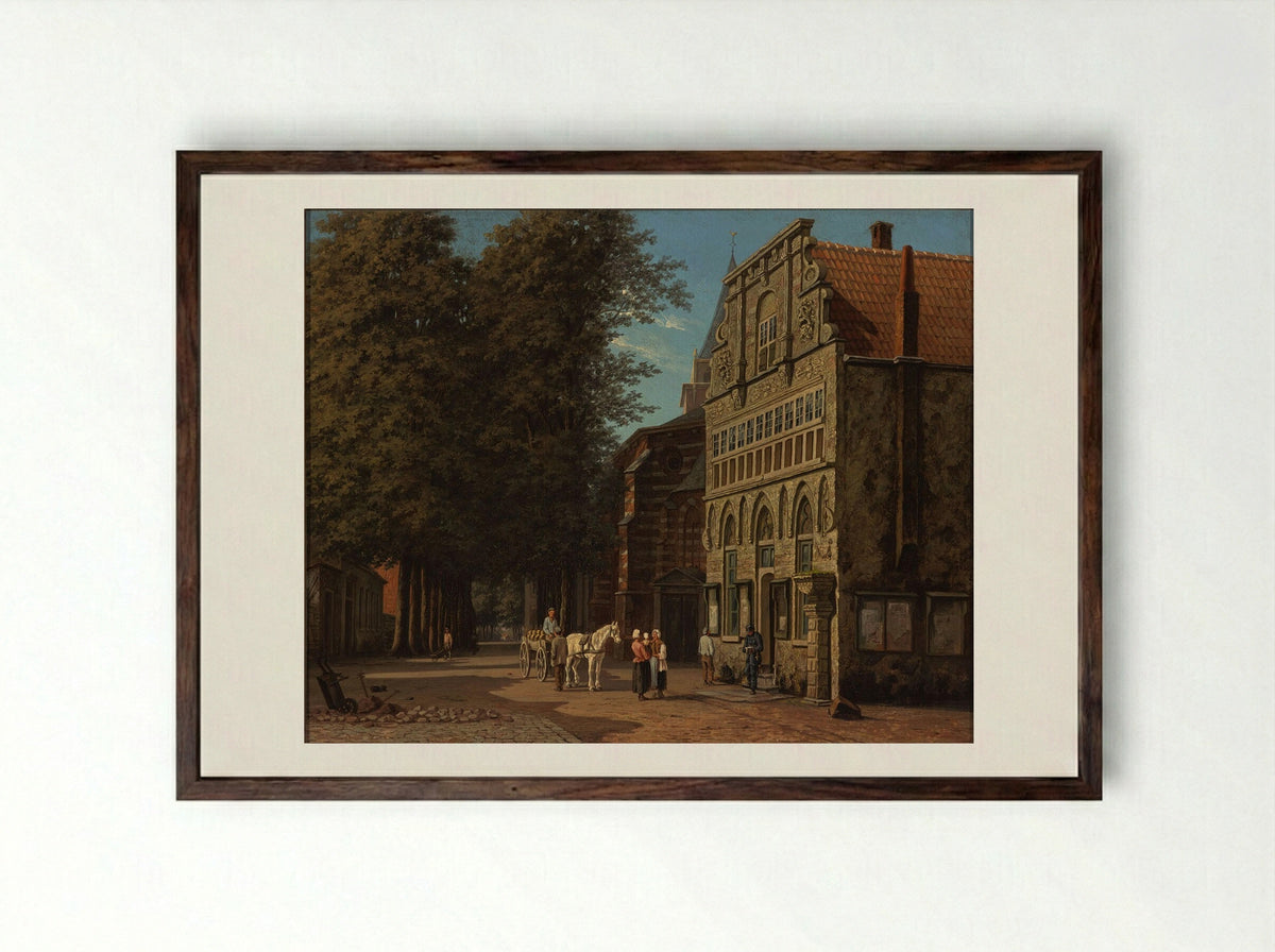 Stadhuis van Veere - Willem de Haas Hemken - Framed Print Dark Wood