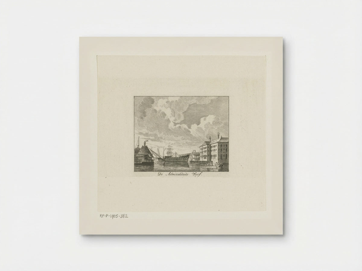 Stadsgezicht met Admiraliteitswerf te Amsterdam - Cornelis Brouwer - Poster