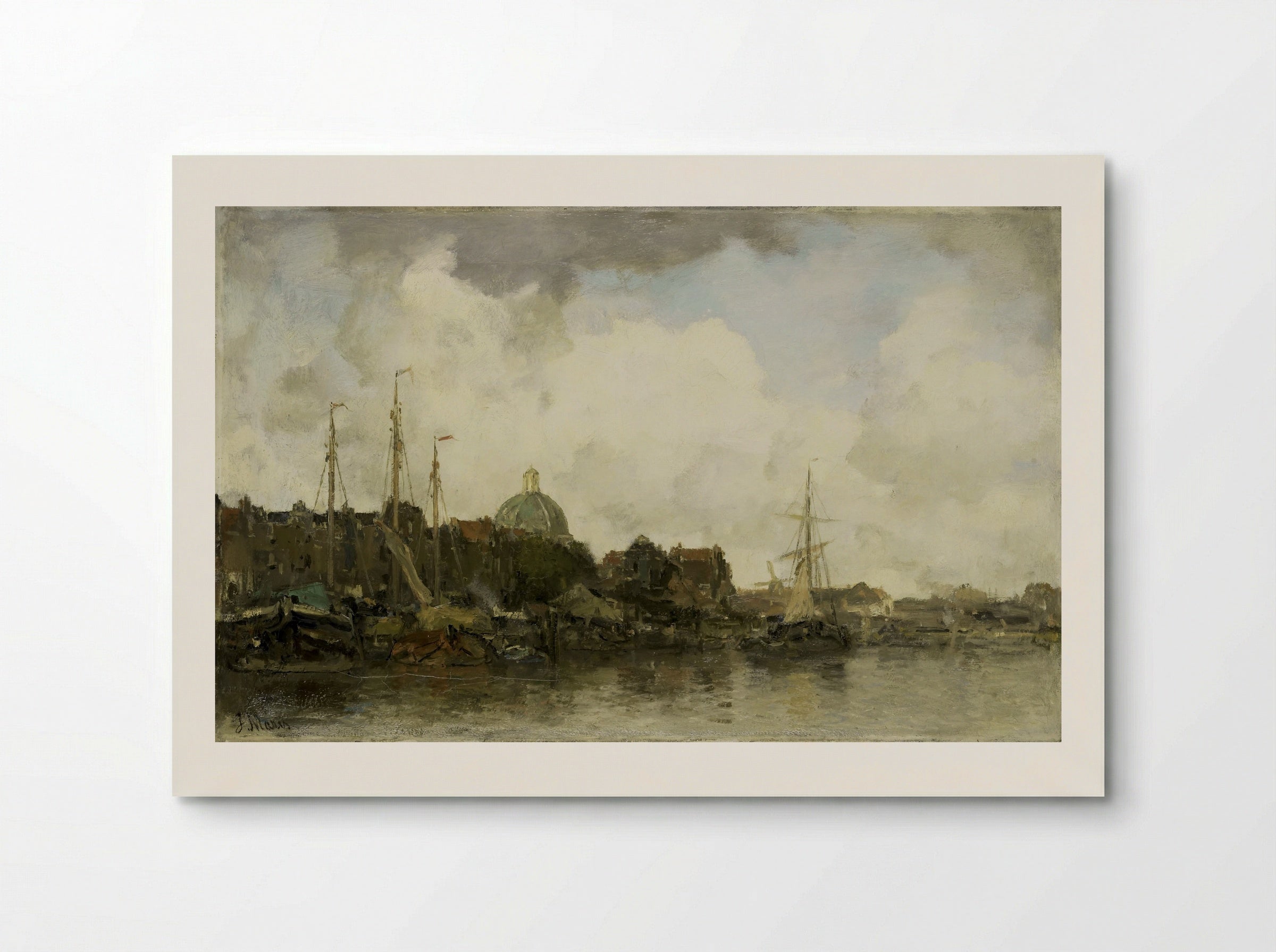 Stadsgezicht met koepelkerk - Jacob Maris - Poster