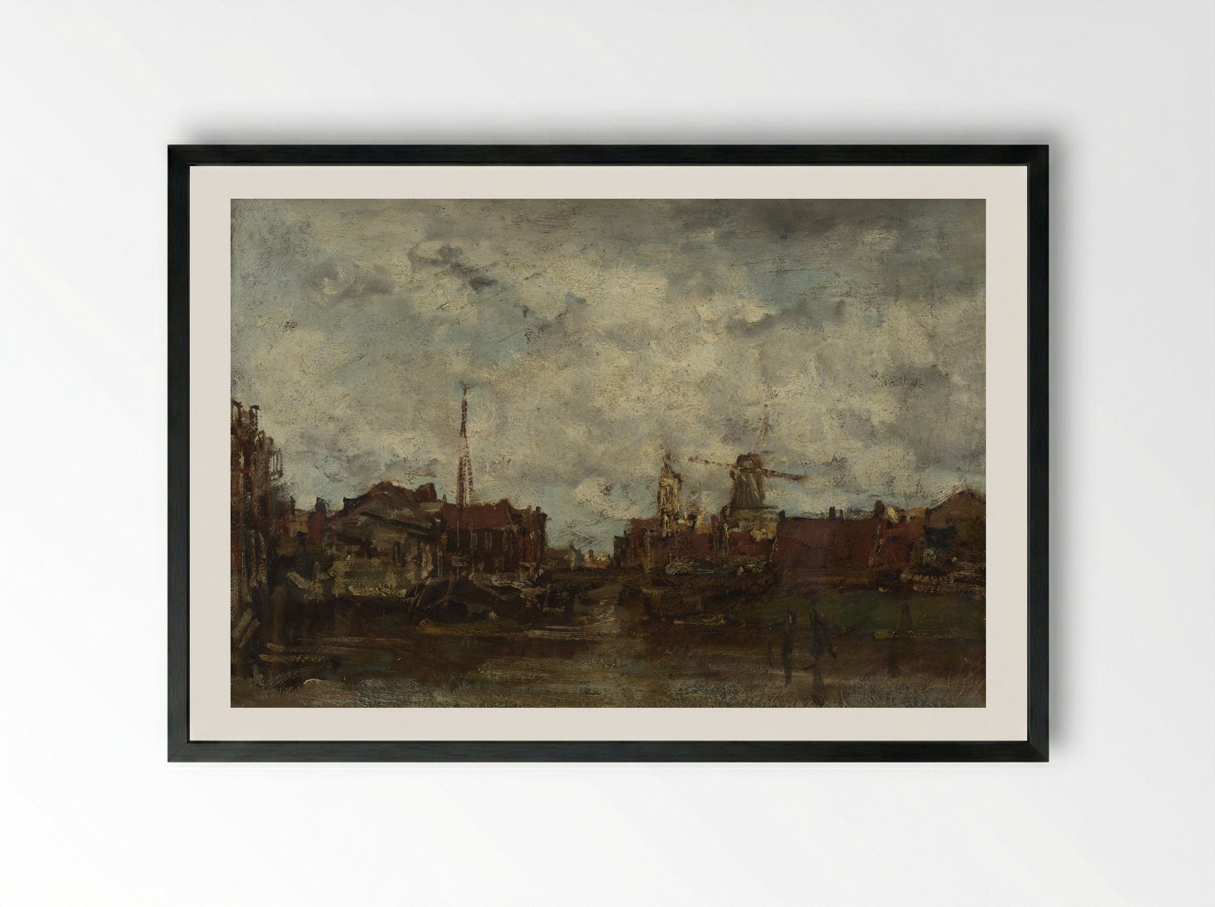 Stadsgezicht - Jacob Maris - Framed Print Black