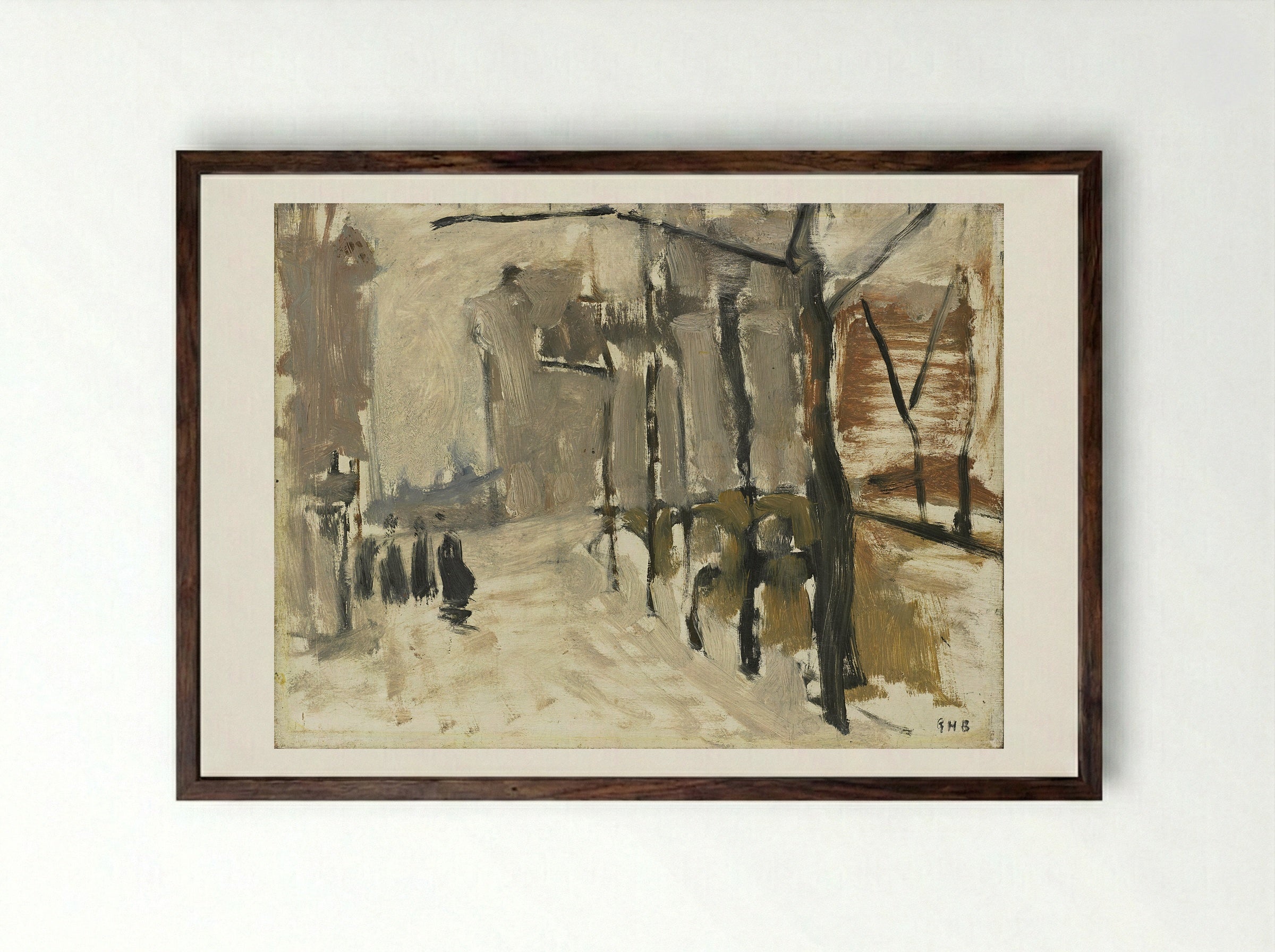 Stadsgezicht - George Hendrik Breitner - Framed Print Dark Wood