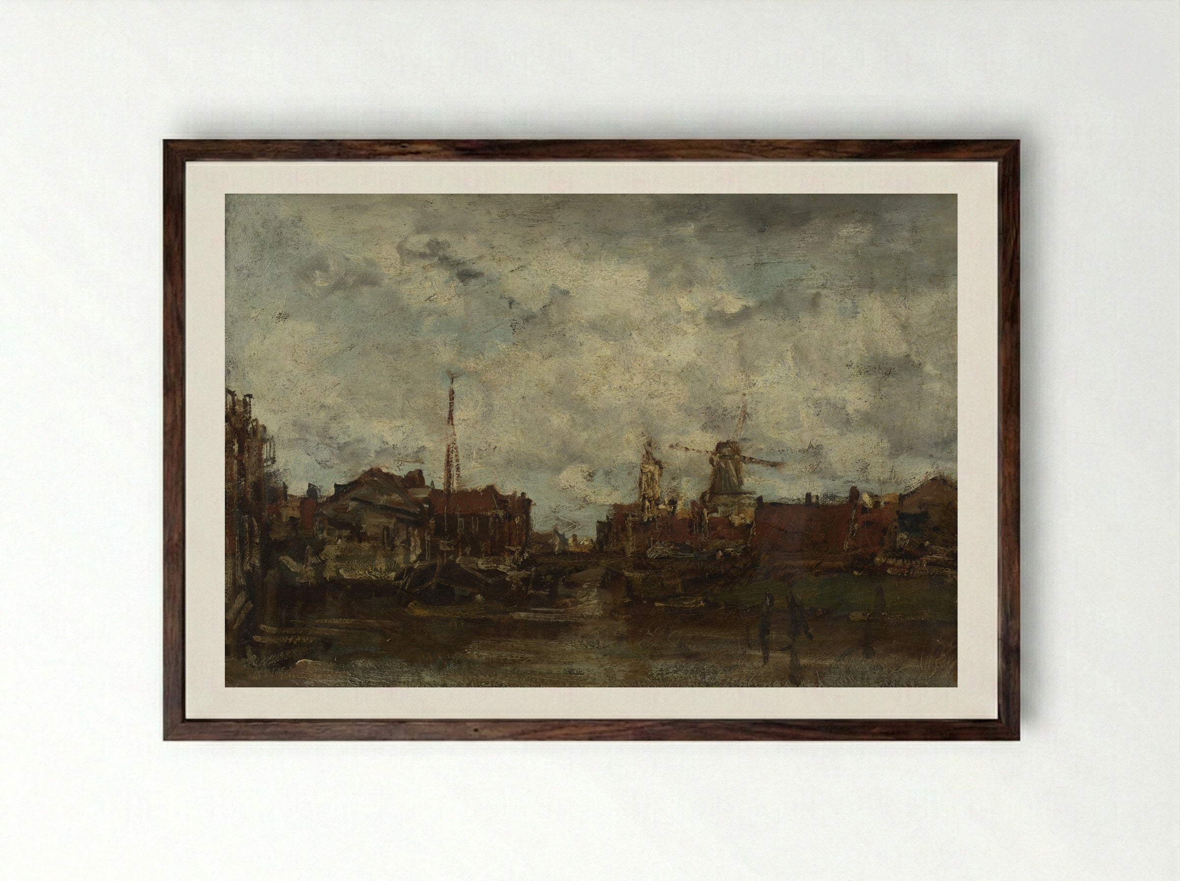 Stadsgezicht - Jacob Maris - Framed Print Dark Wood