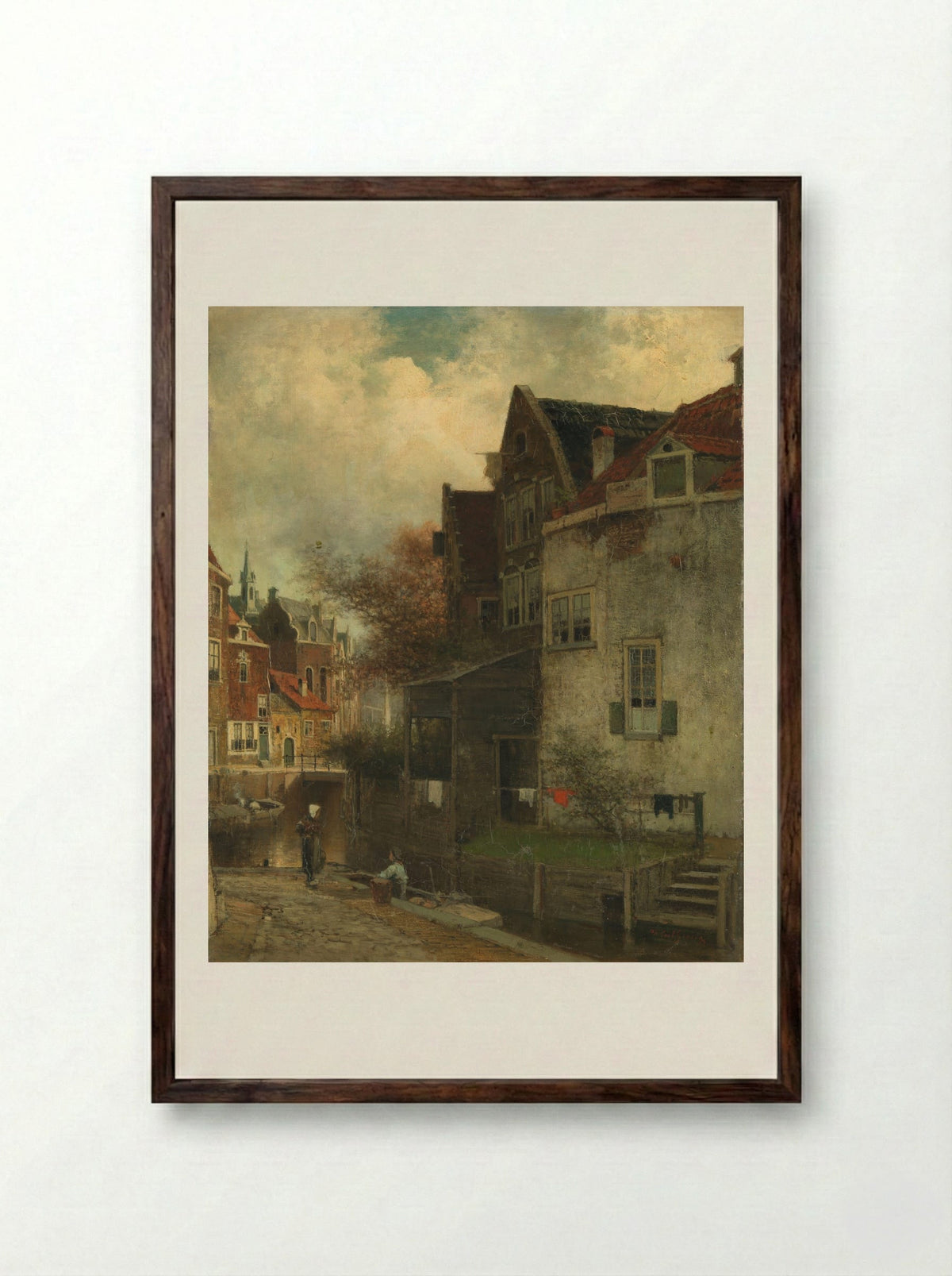 Stadsgezicht - Ferdinand Carl Sierich - Framed Print Dark Wood