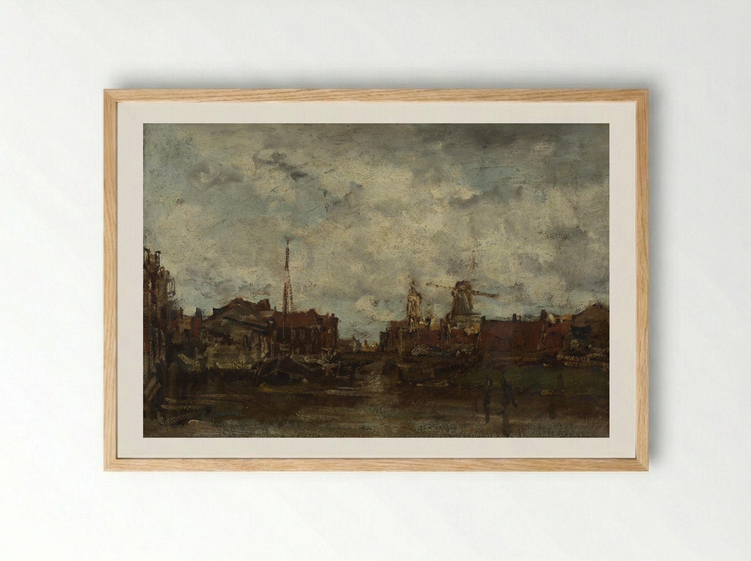 Stadsgezicht - Jacob Maris - Framed Print Wood