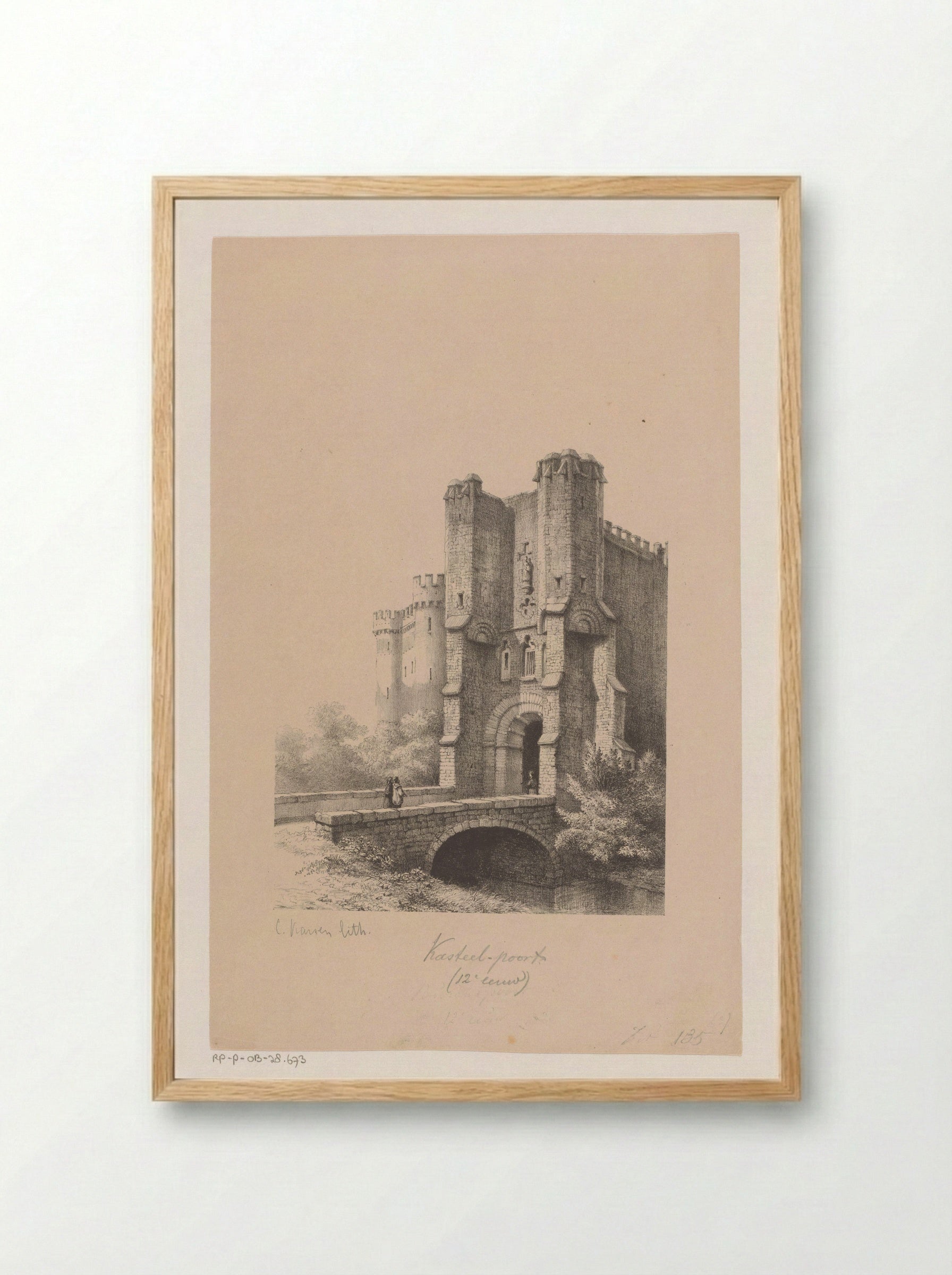 Stadspoort in de dertiende eeuw - Kasparus Karsen - Framed Print Wood