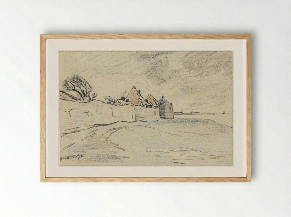 Stadswallen van Harderwijk - Adolf le Comte - Framed Print Wood