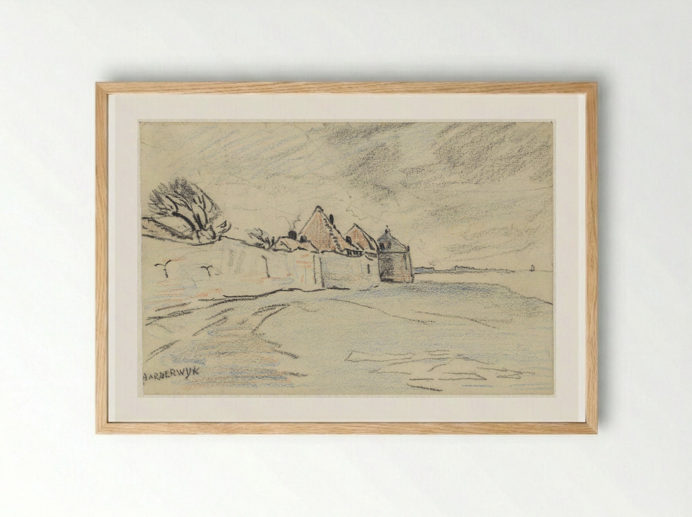 Stadswallen van Harderwijk - Adolf le Comte - Framed Print Wood