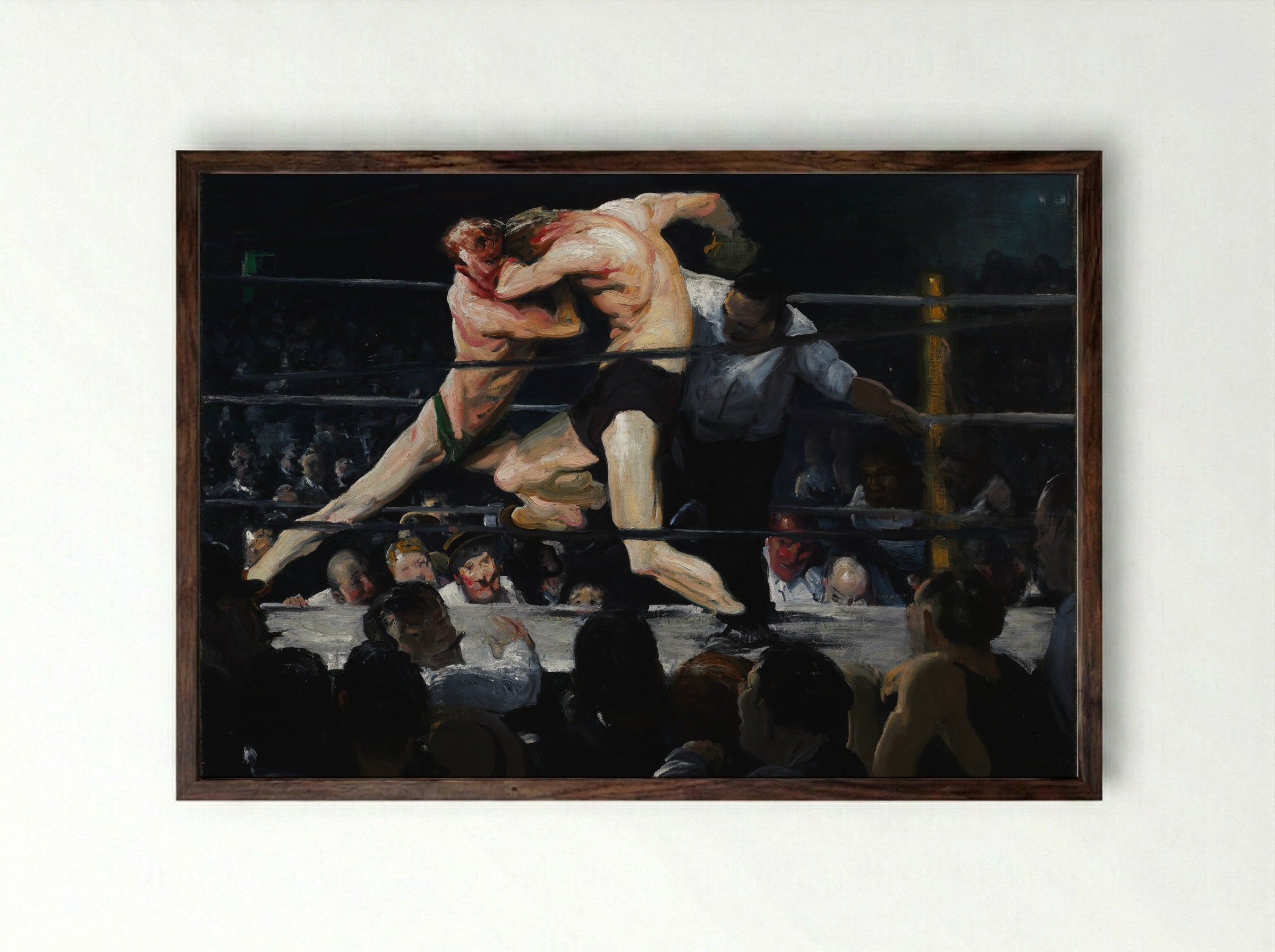 Stag at Sharkey's - George Bellows - Framed Print Dark Wood