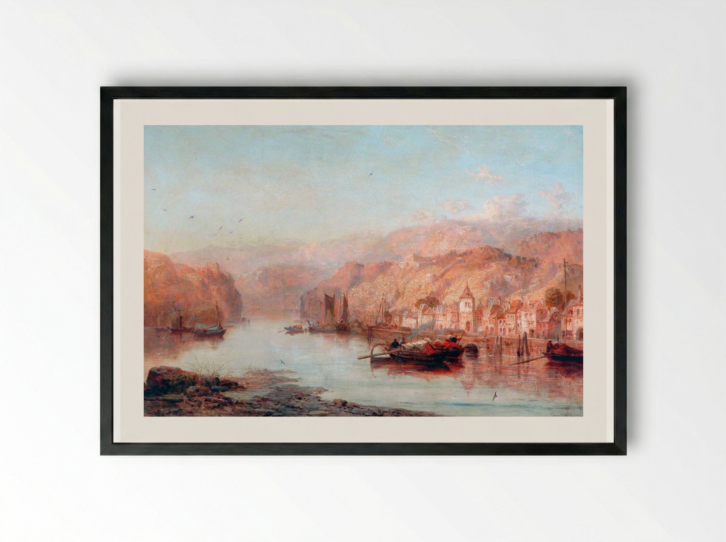 Stahleck Castle on the Rhine - James Webb - Framed Print Black