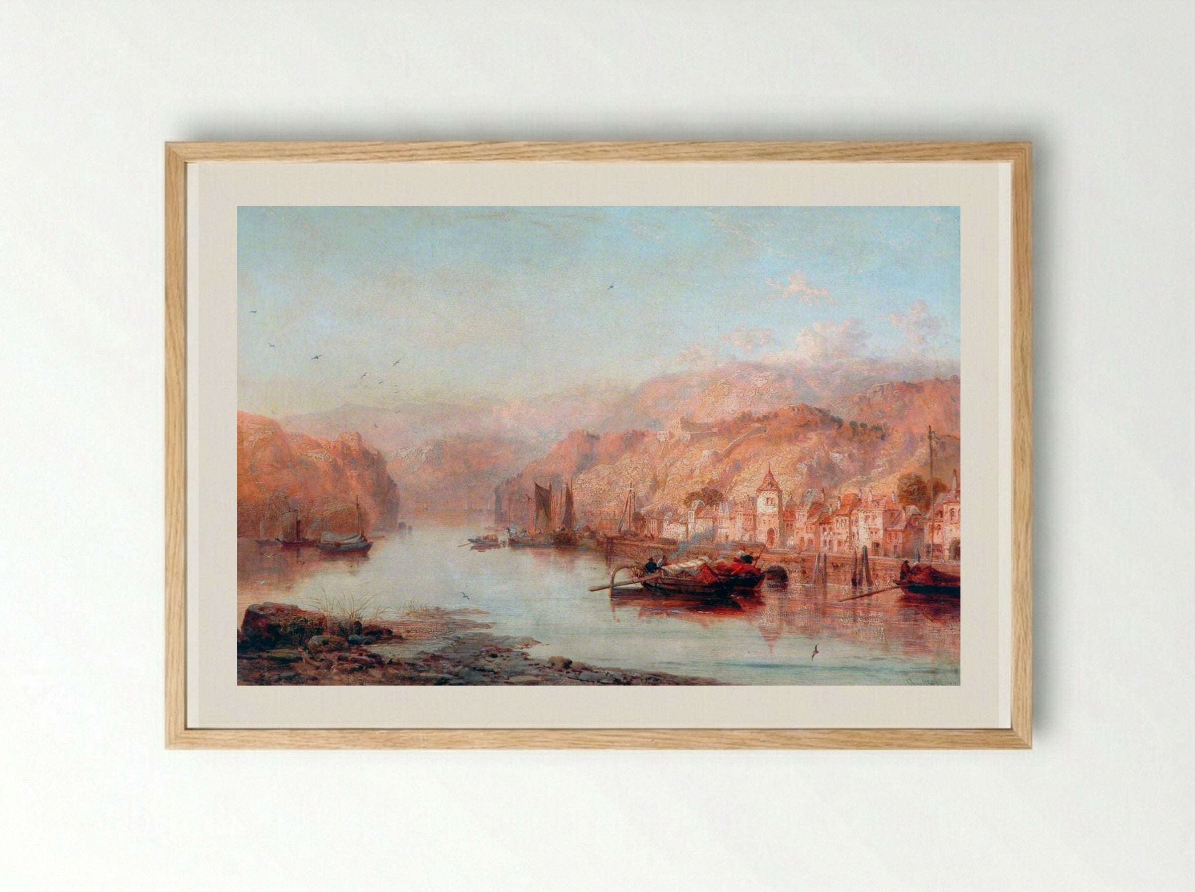 Stahleck Castle on the Rhine - James Webb - Framed Print Wood