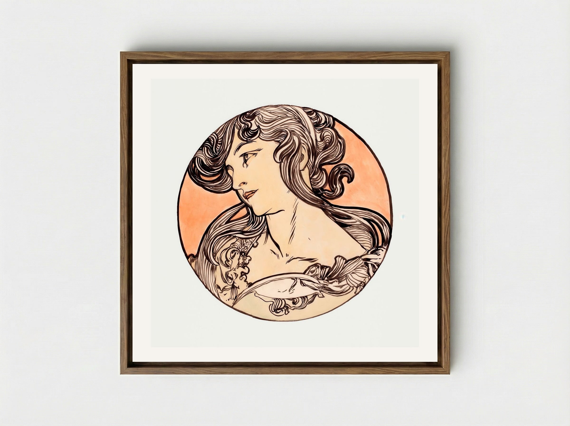 Stained Glass Window Design for Fouquet Boutique - Alphonse Mucha - Framed Canvas Wood