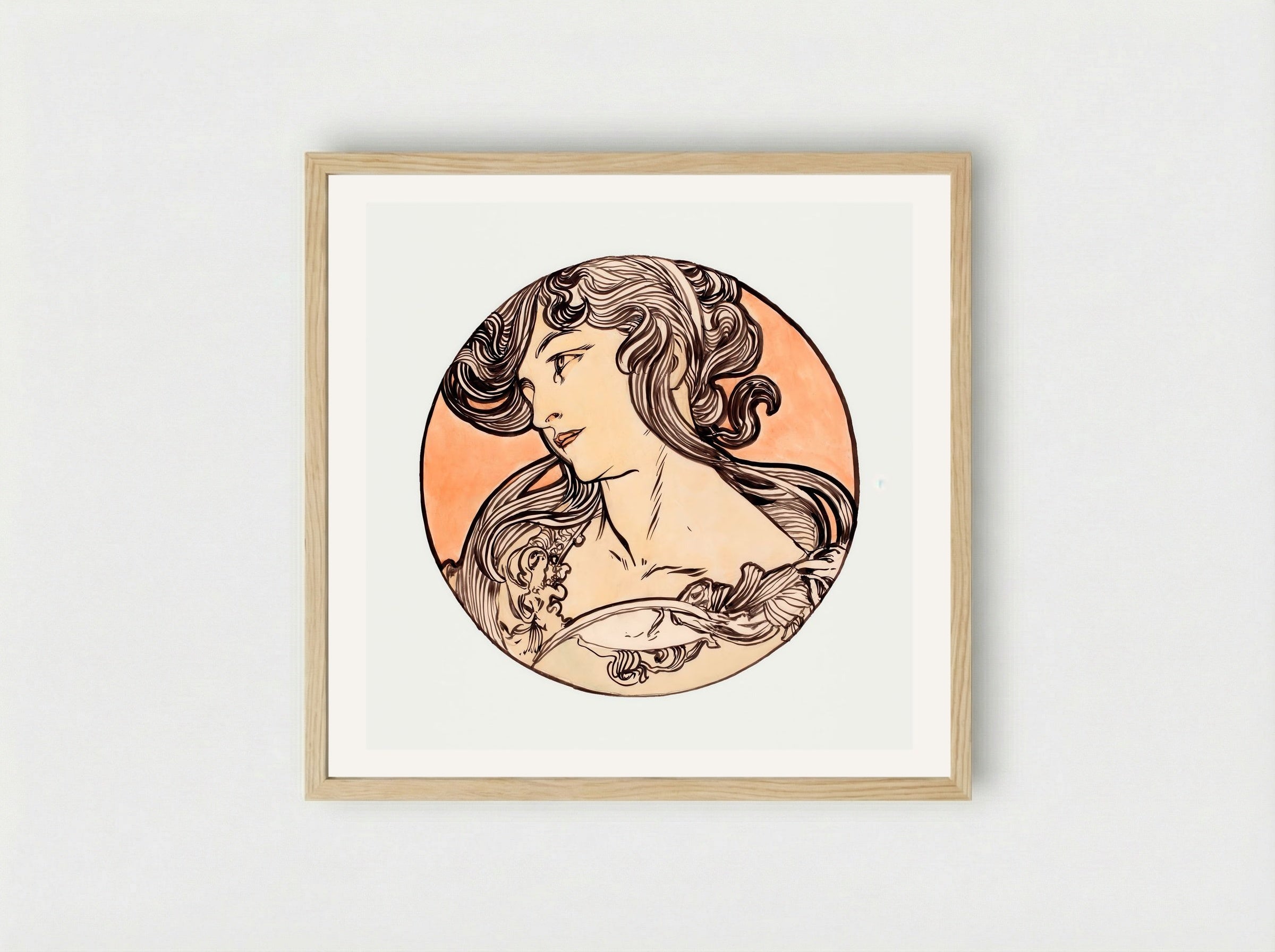 Stained Glass Window Design for Fouquet Boutique - Alphonse Mucha - Framed Print Wood
