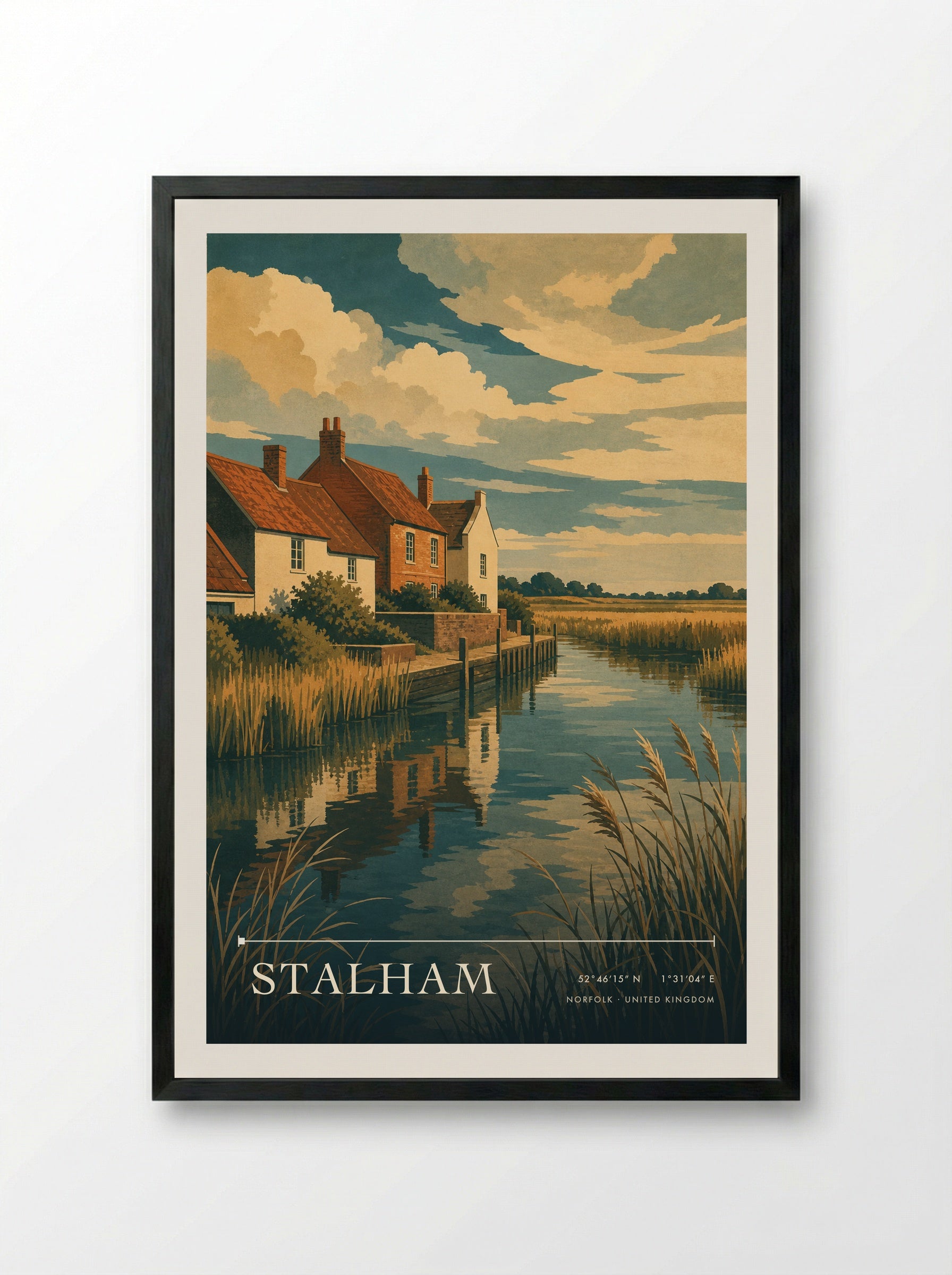 Stalham Norfolk United Kingdom Travel Poster - Framed Print Black