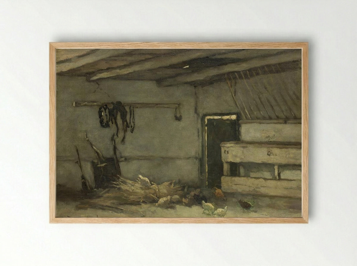 Stalinterieur - Johan Hendrik Weissenbruch - Framed Print Wood