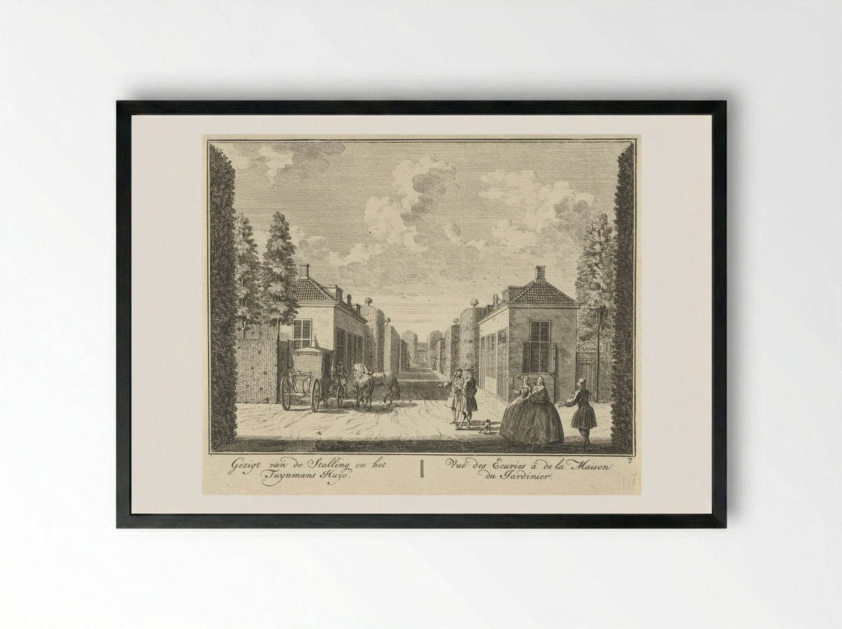 Stallen op het landgoed van Huis ter Meer te Maarssen - Hendrik de Leth - Framed Print Black