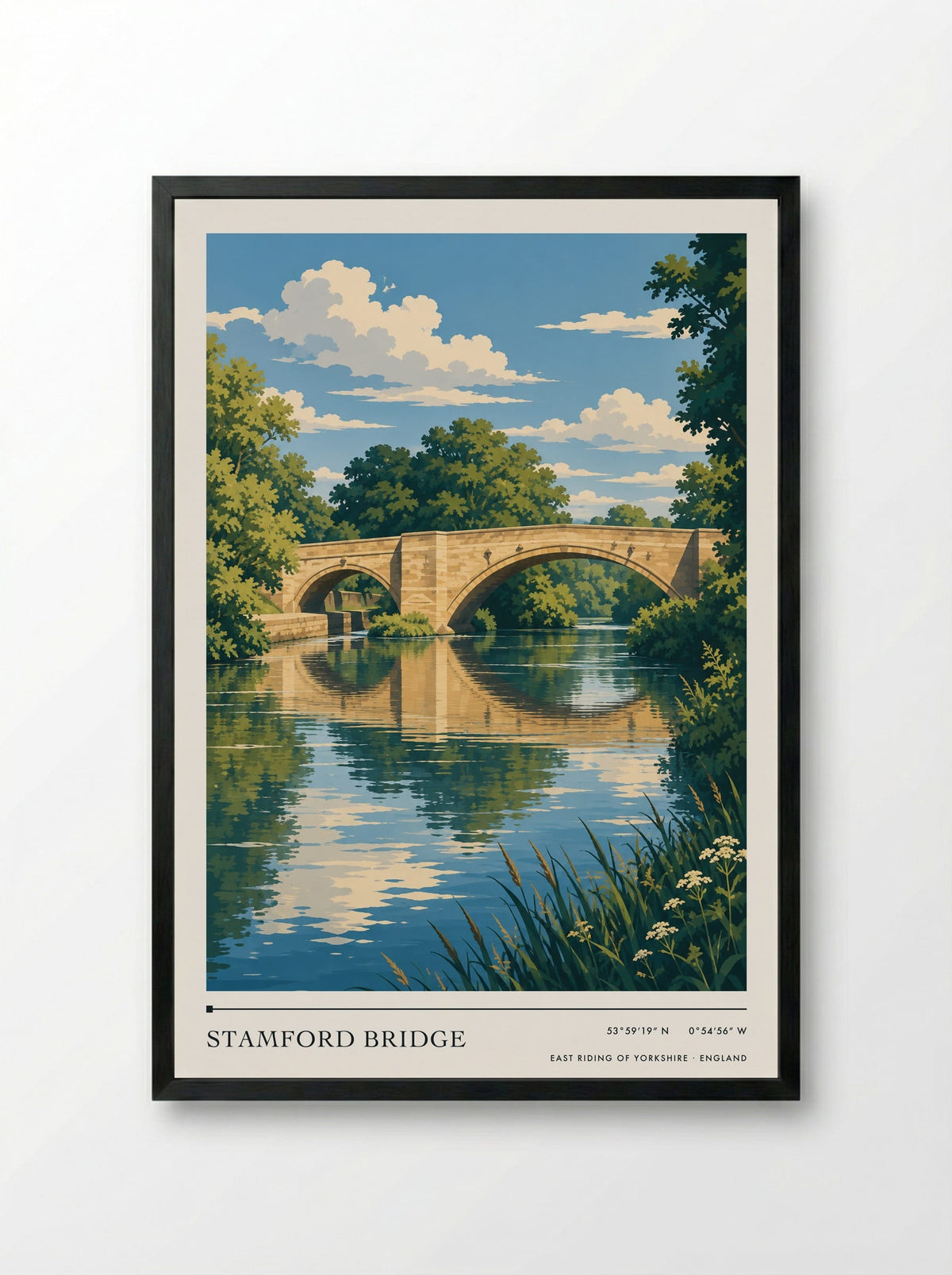 Stamford Bridge, East Riding of Yorkshire | Travel Poster - Framed Print Black
