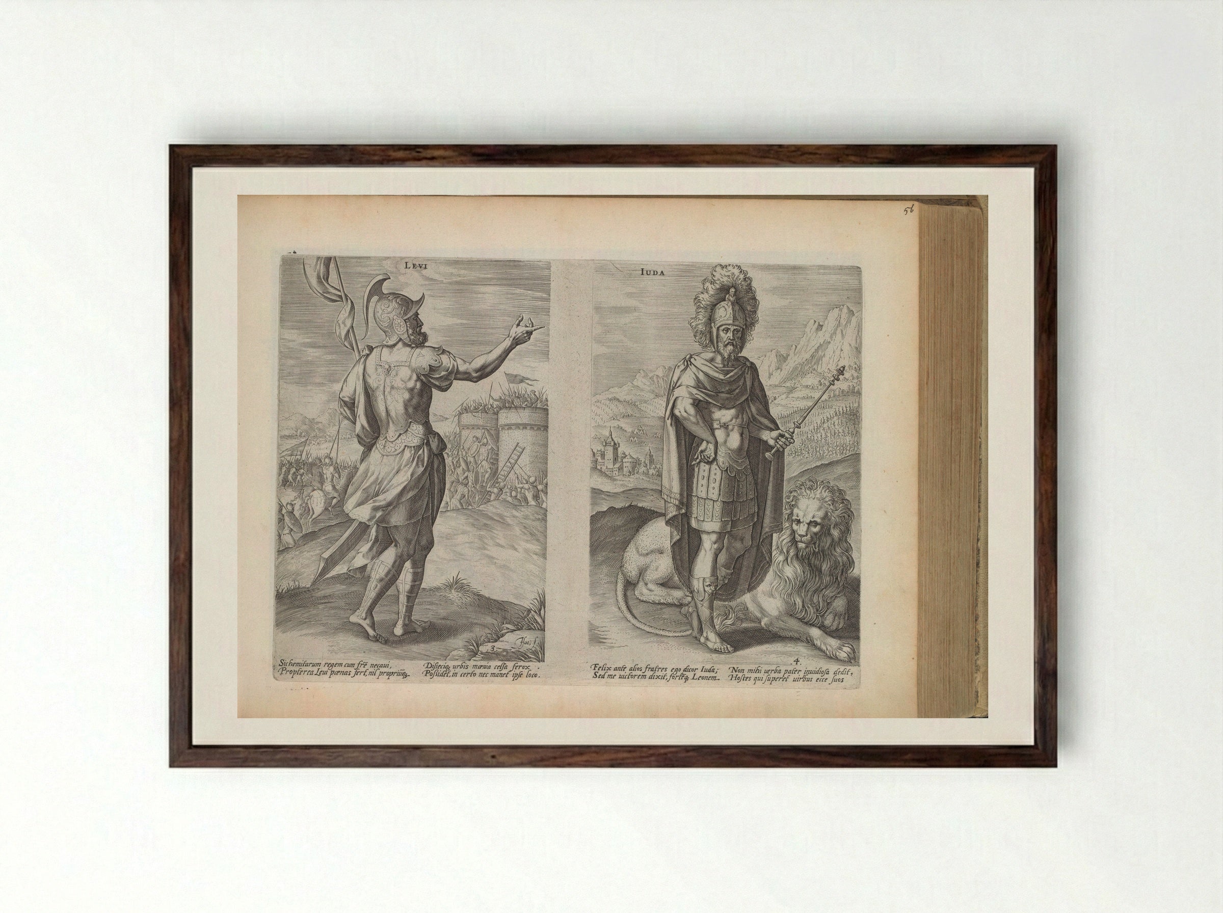 Stamvaders Levi en Juda - Claes Jansz. Visscher (II) - Framed Print Dark Wood