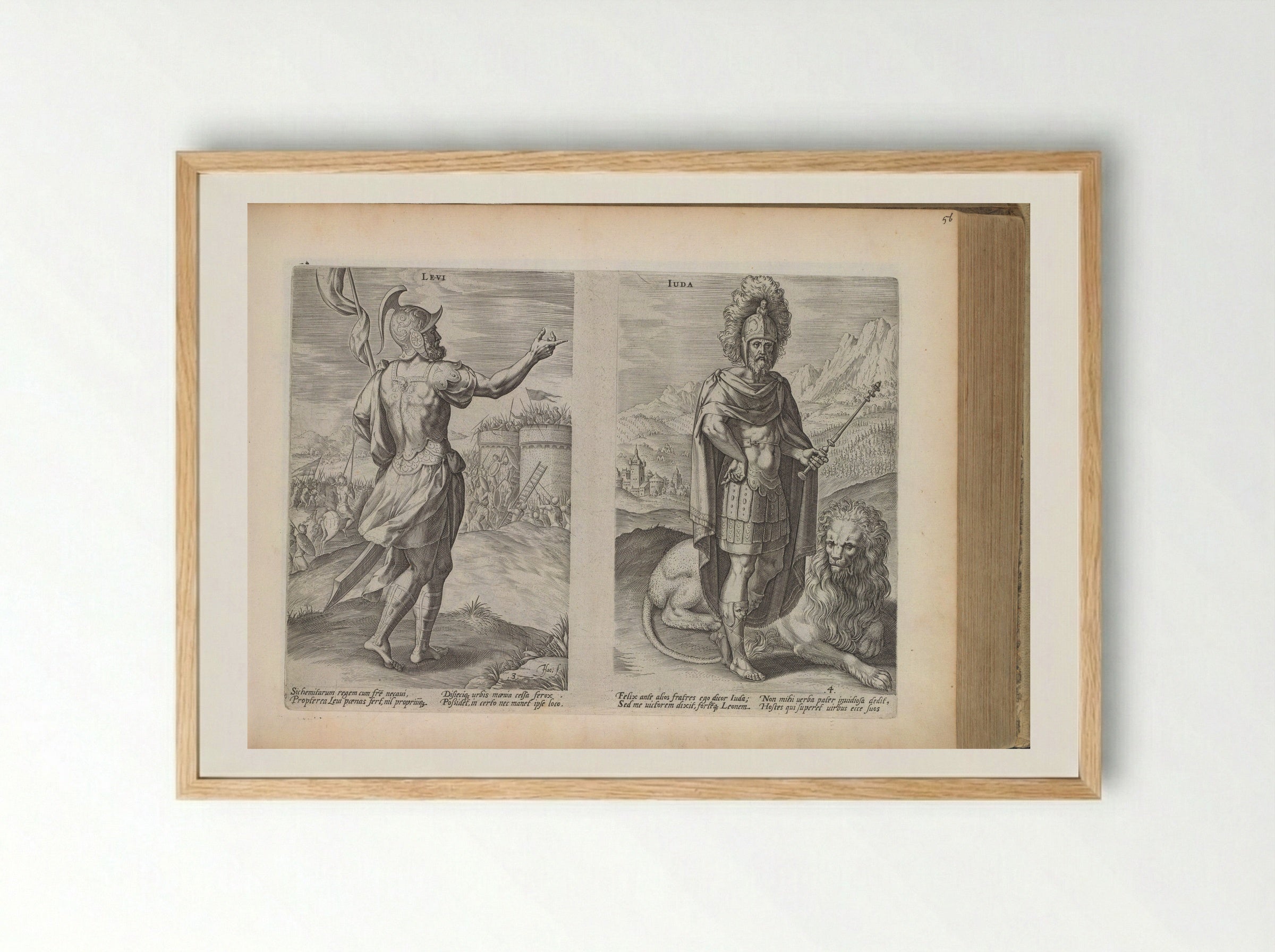 Stamvaders Levi en Juda - Claes Jansz. Visscher (II) - Framed Print Wood