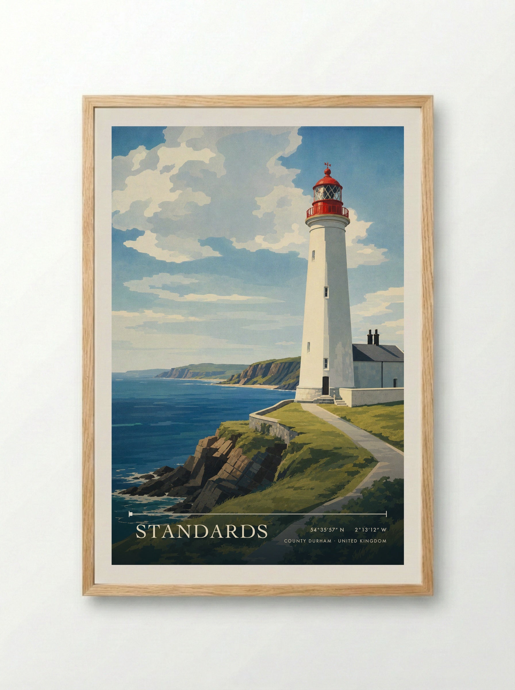 Standards County Durham United Kingdom Travel Poster - Framed Print Wood