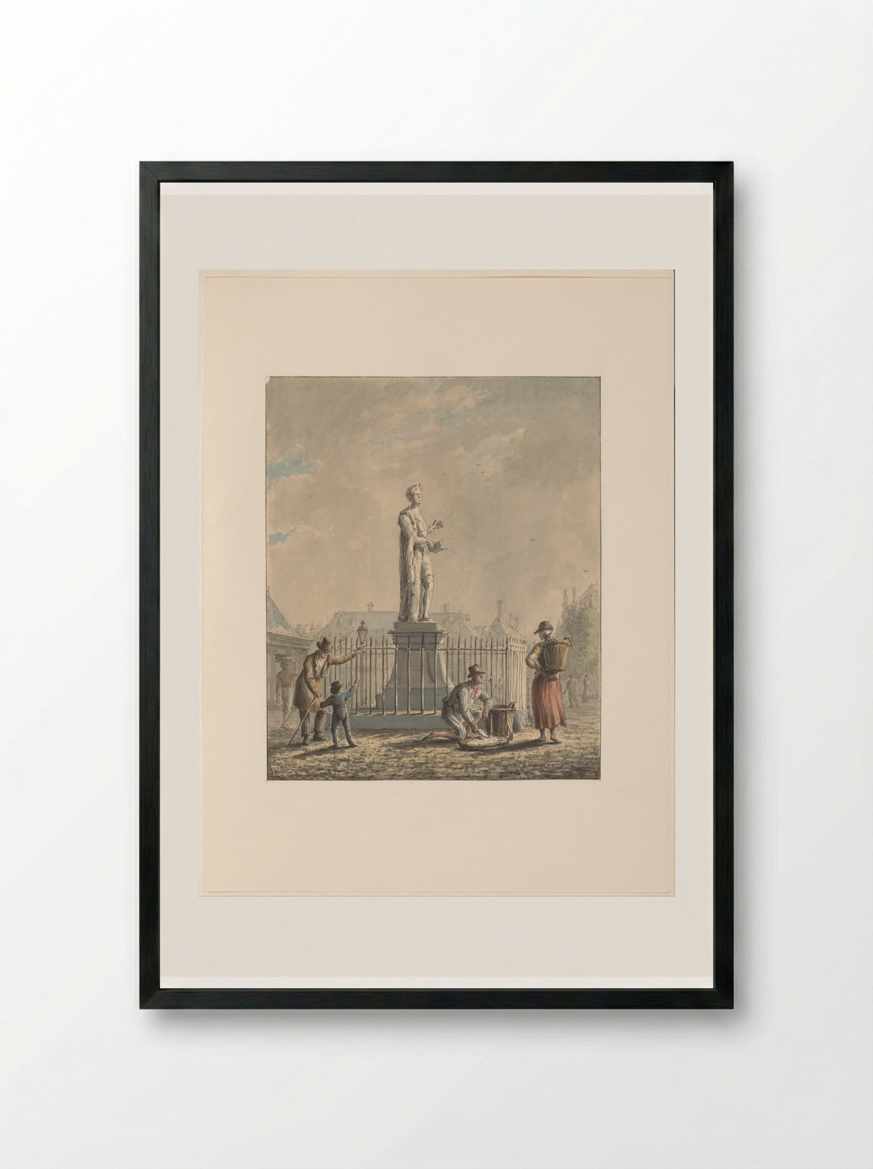 Standbeeld van Laurens Jansz. Coster te Haarlem - Johannes Jelgerhuis - Framed Print Black