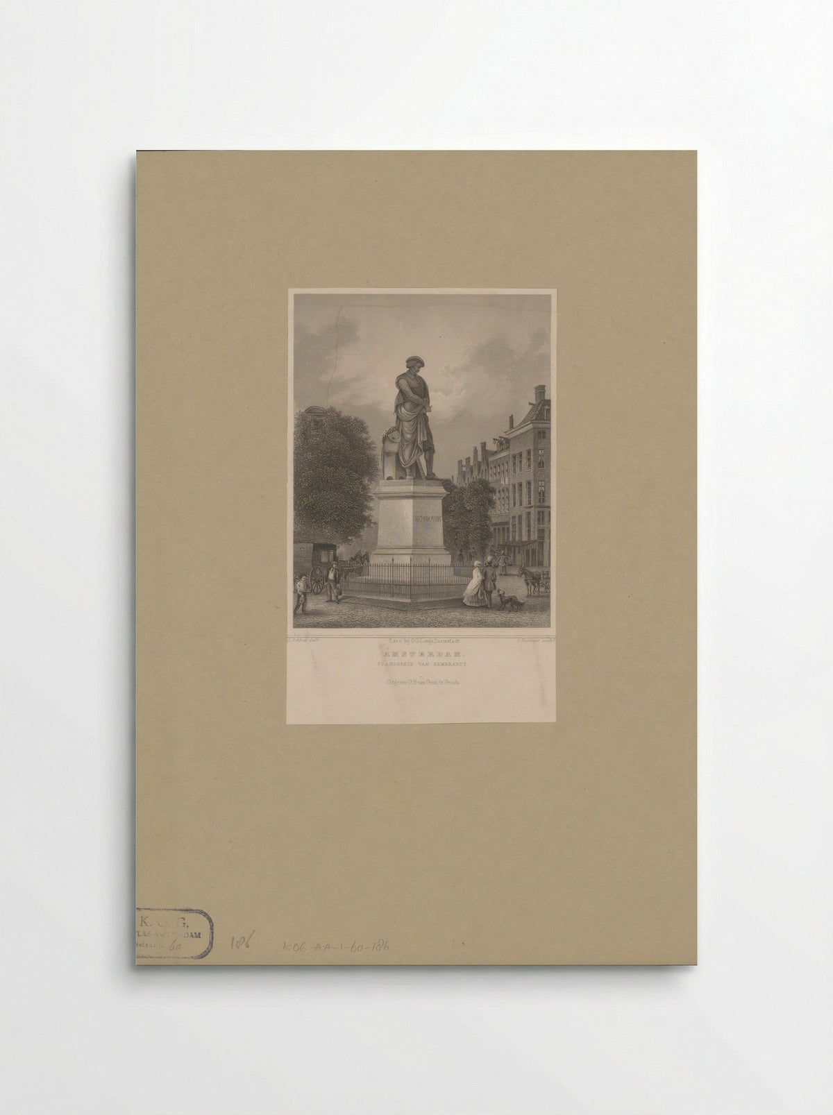 Standbeeld van Rembrandt op de Botermarkt te Amsterdam - G. Heisinger - Poster