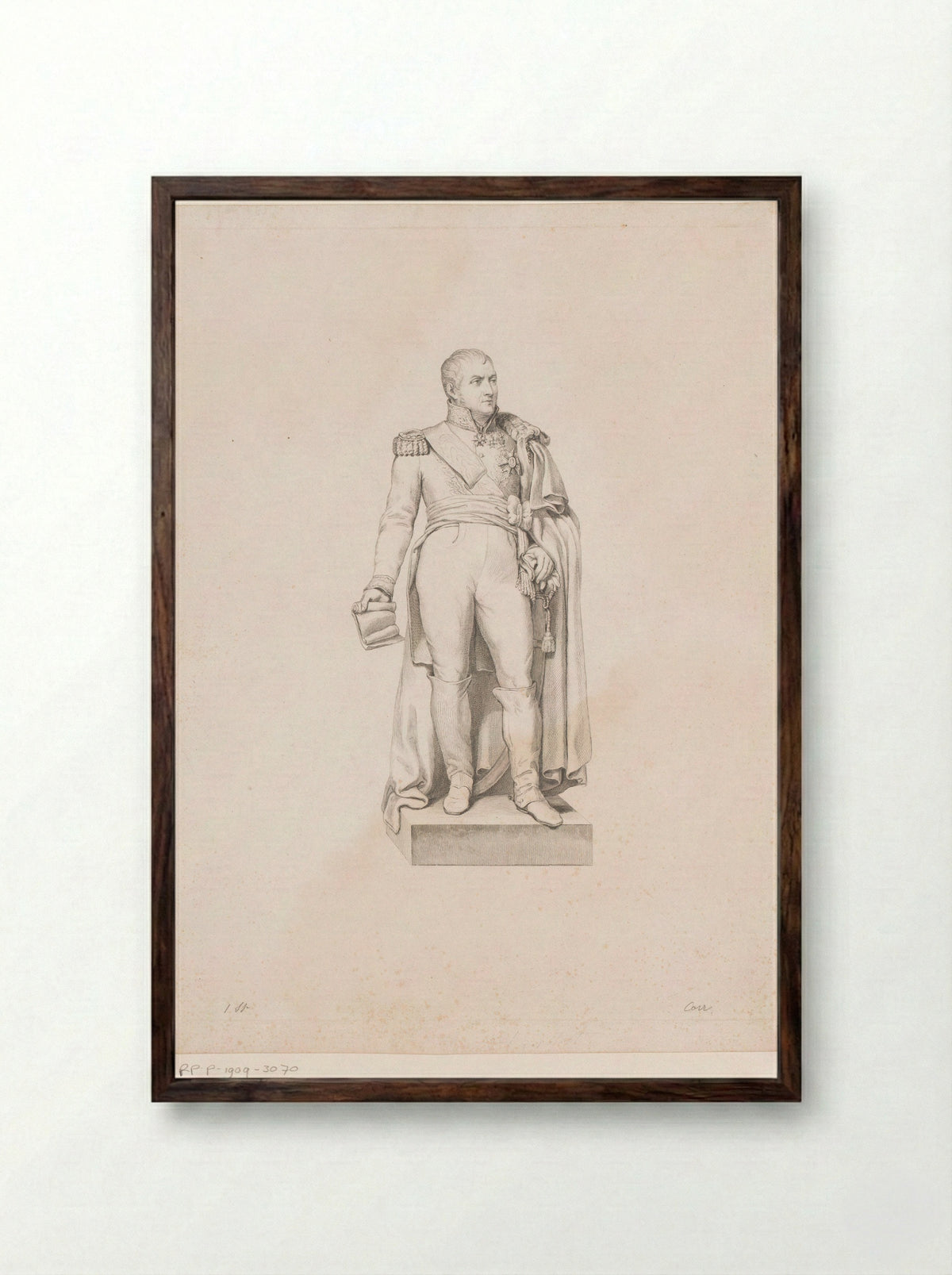 Standbeeld van koning Leopold I - Erin Corr - Framed Print Dark Wood