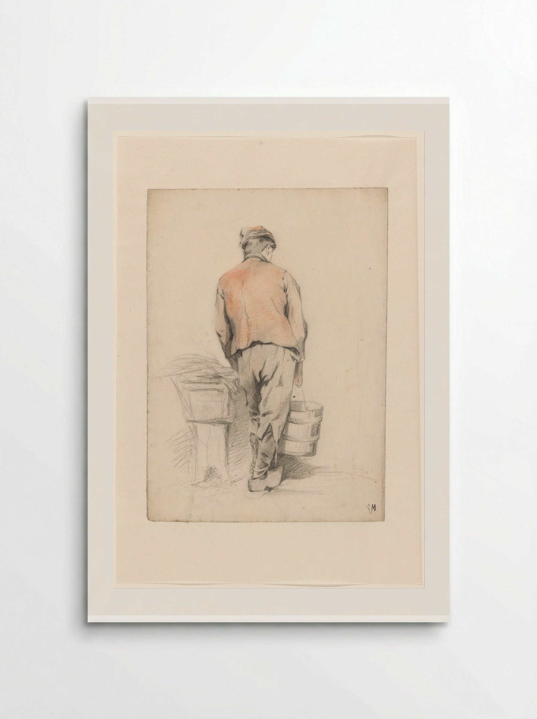 Standing Boy with a Bucket, Seen from the Back - Anton Mauve - Poster