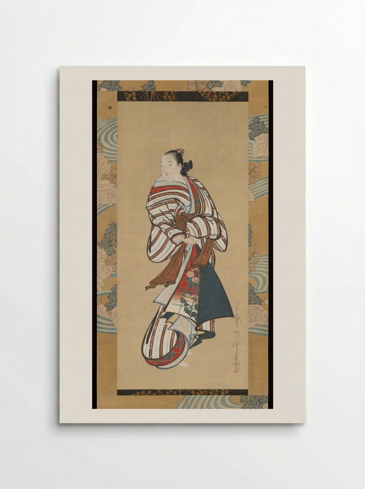 Standing Courtesan Looking Over Her Shoulder - Kaigetsudō Dohan - Poster