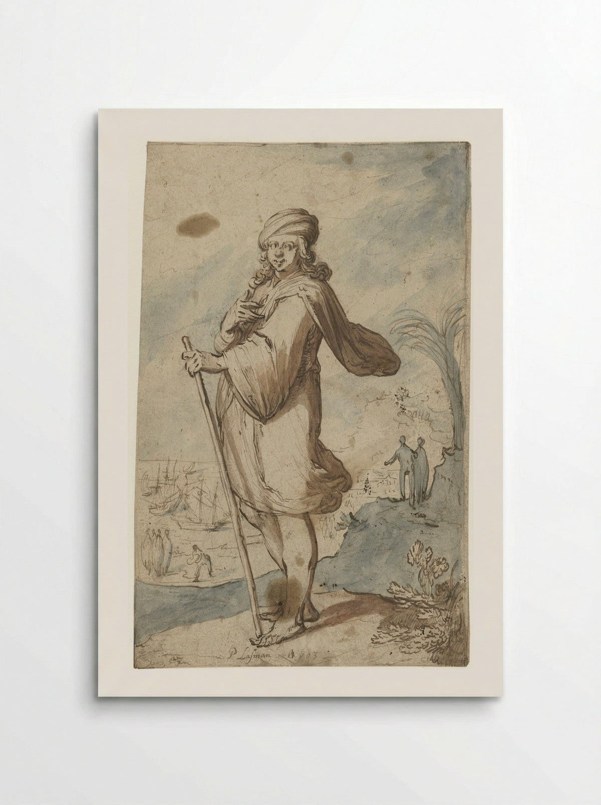 Standing Figure with Turban, Seen from the Side - Pieter Lastman - Poster